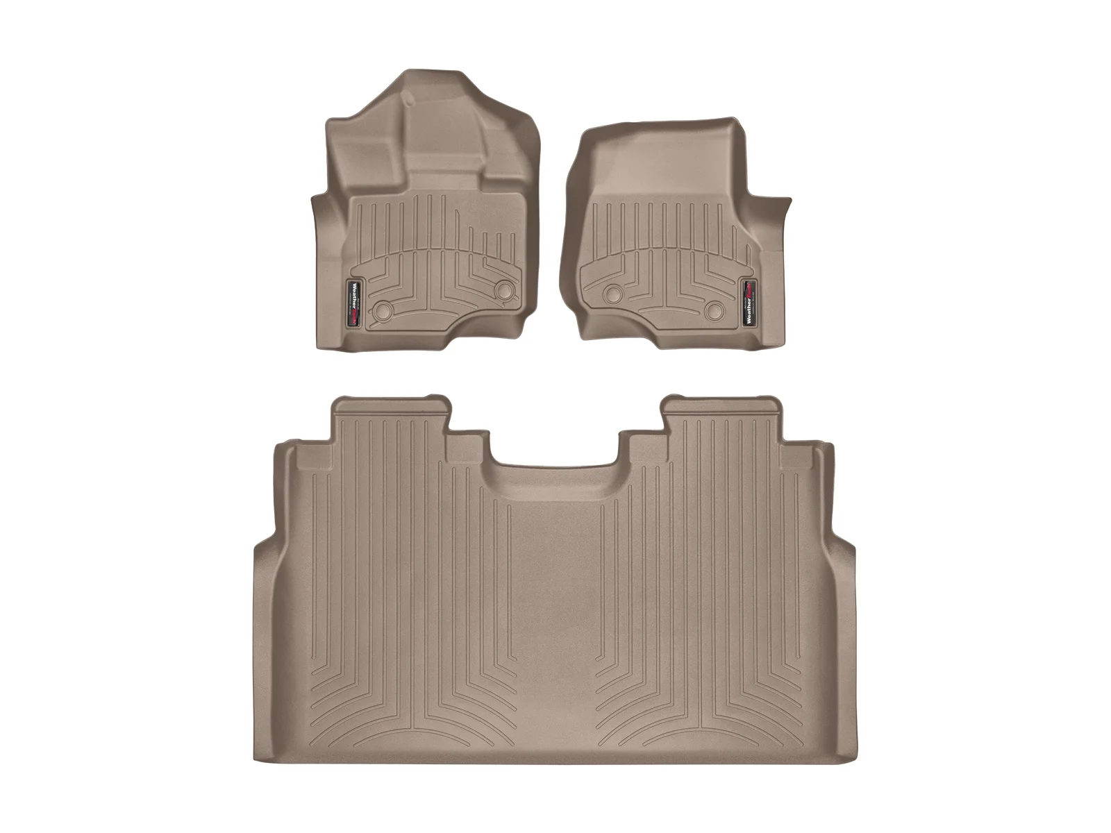 WeatherTech Custom Fit FloorLiners compatible with Ford F-150 Raptor, F-150 Lightning, F-150 - 1st & 2nd Row, Tan