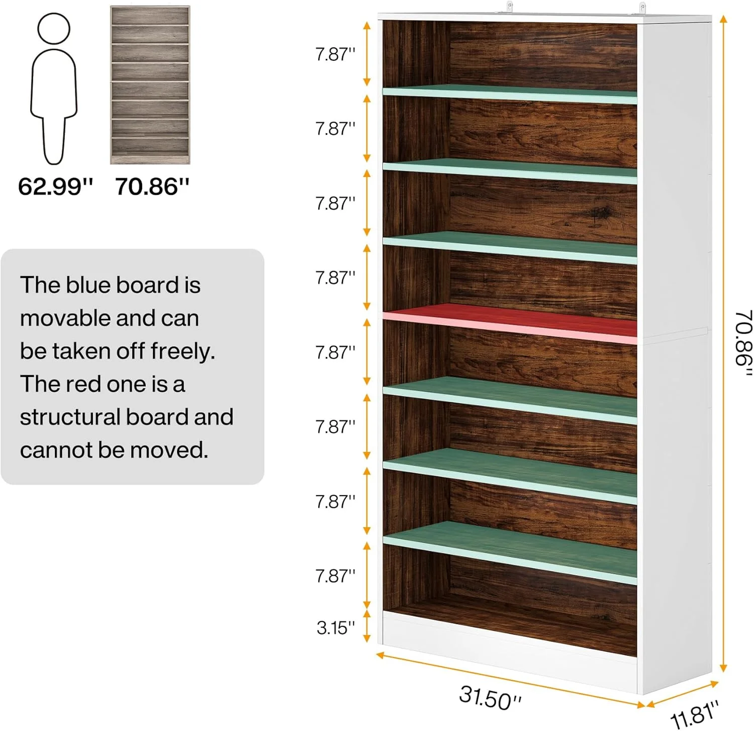 Tribesigns Tall Shoe Cabinet, 9 Tiers 40-45 Pairs Heavy Duty Wood Freestanding Shoe Storage Cabinet