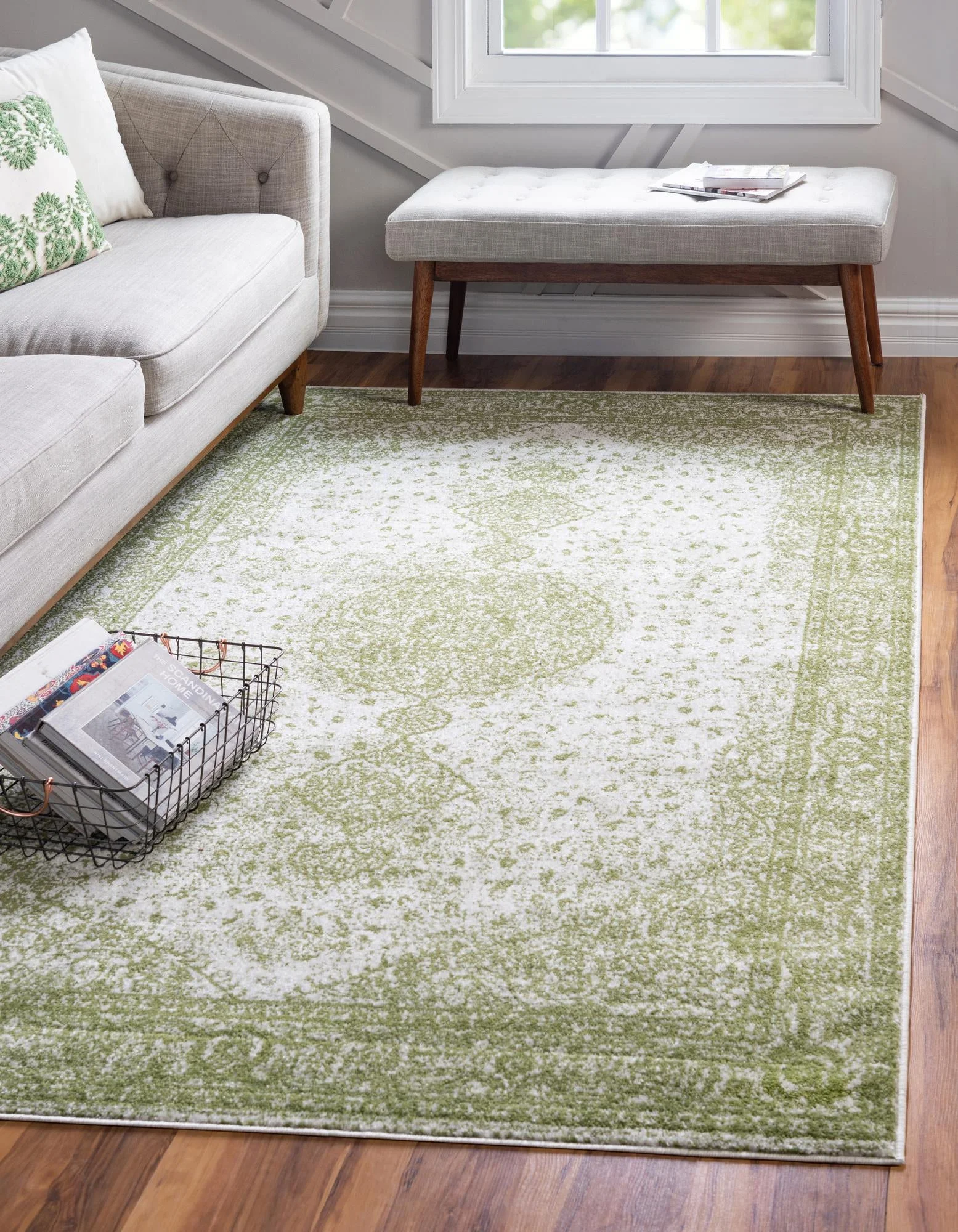 Unique Loom Midnight Bromley Rug Green/Ivory 10' x 14' 1