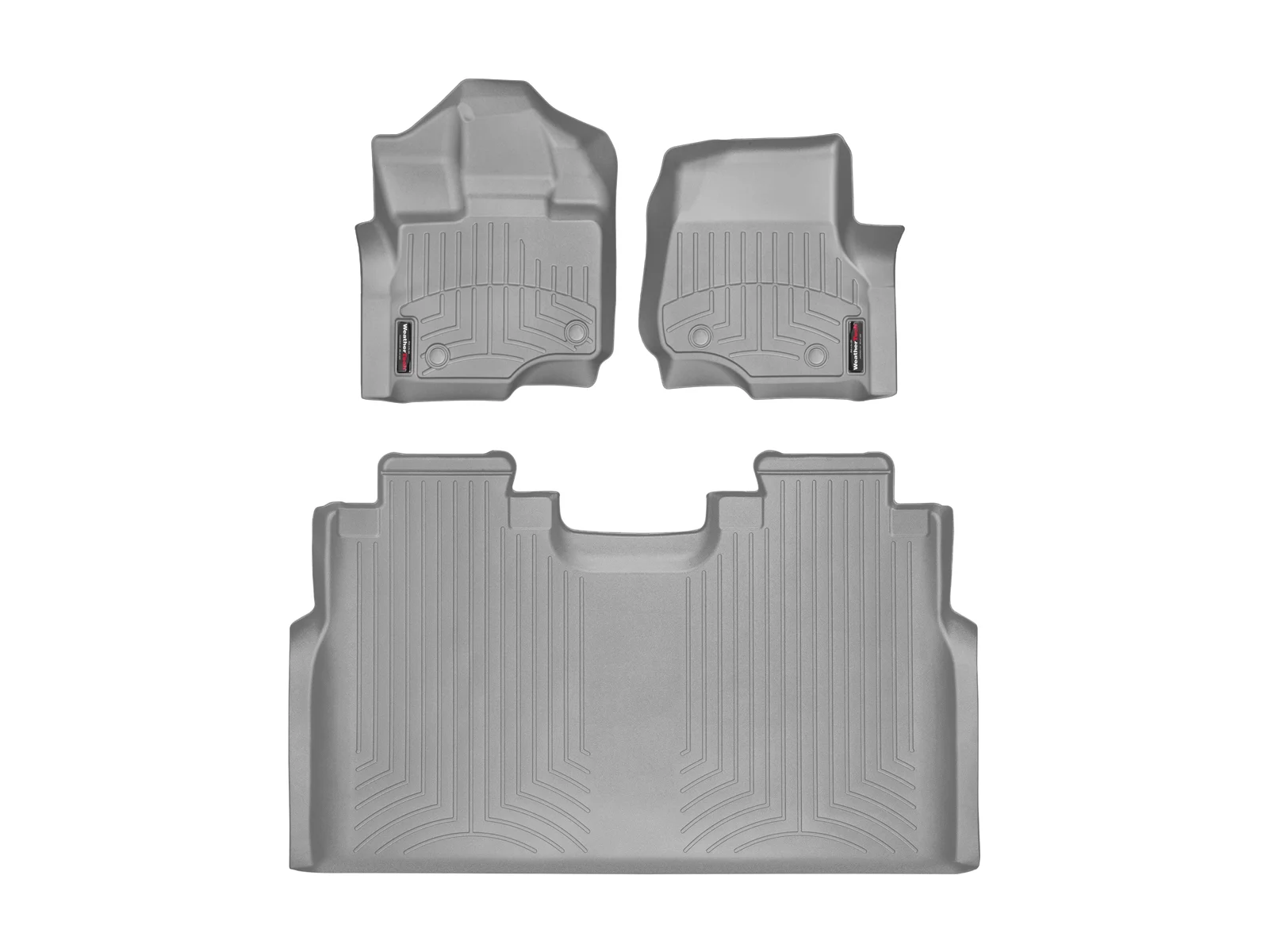 WeatherTech Custom Fit FloorLiners compatible with Ford F-150 Raptor, F-150, F-150 Lightning - 1st & 2nd Row, Grey