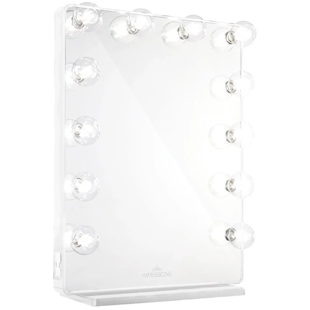 Impressions Vanity Light Mirror , Hollywood Glow XL 2.0 LED Makeup Mirror (Glossy White)