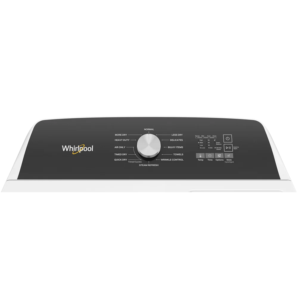 Whirlpool® WED5050LW 7.0 Cu. Ft. Top Load Electric Moisture Sensing Dryer with Steam