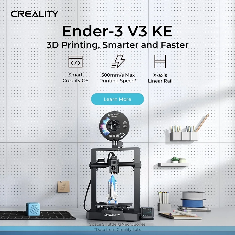 Creality Ender-3 V3 KE 3D Printer High Speed Printing High Temperature 220x220x240mm for PLA/PETG/ABS/TPU(95A)/ASA