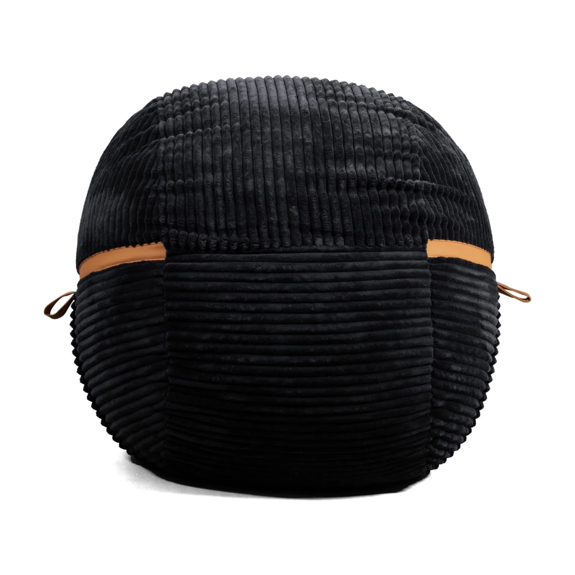 Big Joe Fuf Large Foam Filled Bean Bag Chair with Removable Cover, Black Licorice, Corded Plush, 4 feet Big