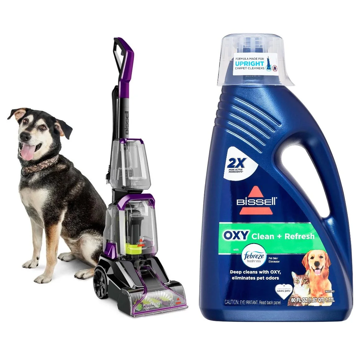 BISSELL Powerforce Powerbrush Pet Lightweight Carpet Washer, 2910 & BISSELL Pet Carpet Stain Remover, 60 Fluid Ounce 5959W