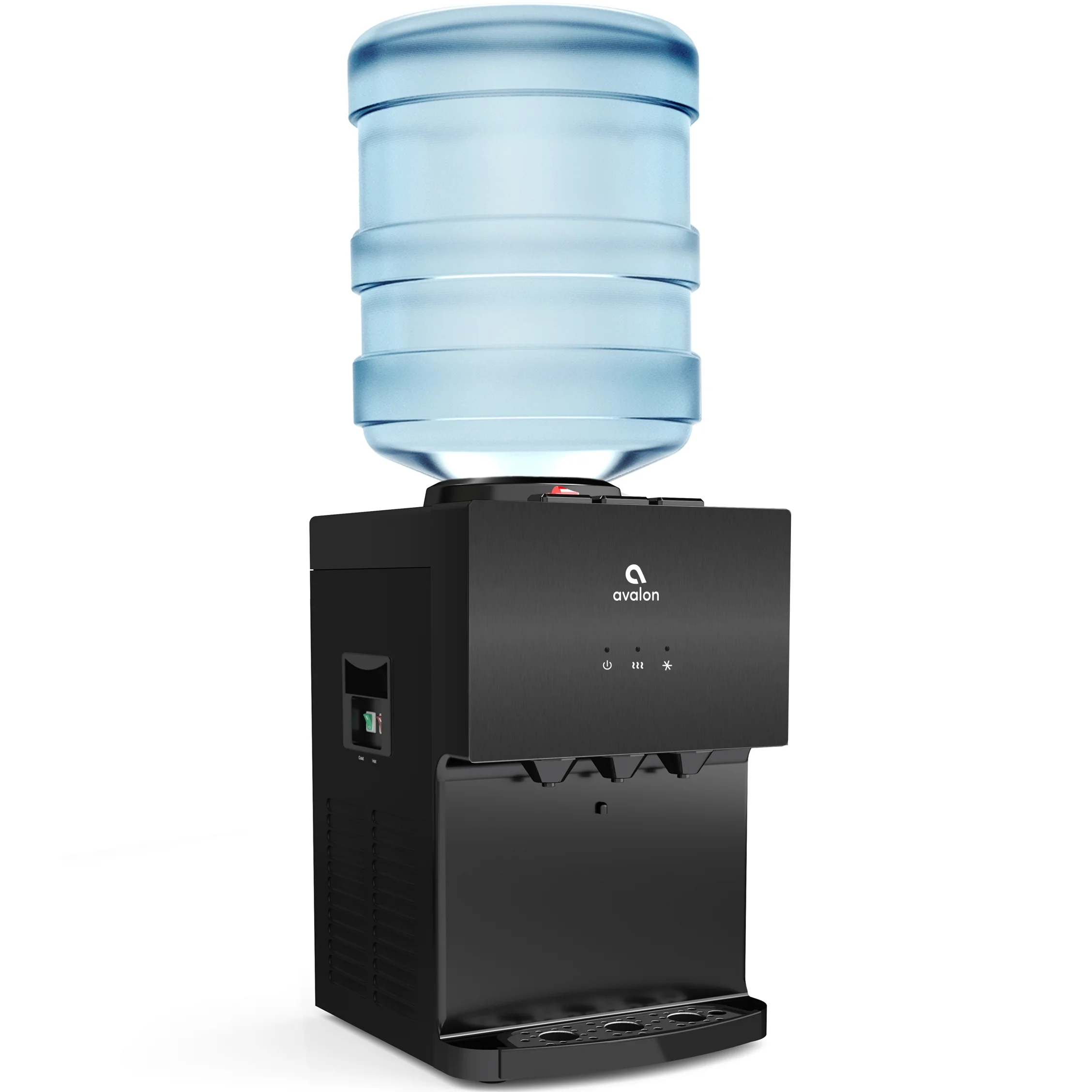 Avalon Premium 3 Temperature Top Loading Countertop Water Dispenser, Black Stainless Steel
