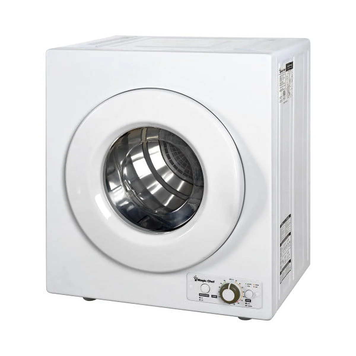 Magic Chef Brand 2.6 Cu. ft. Electric Dryer in White, 17.5 in D, 27.5 in H, 23.6 in L, 48.4 lbs.