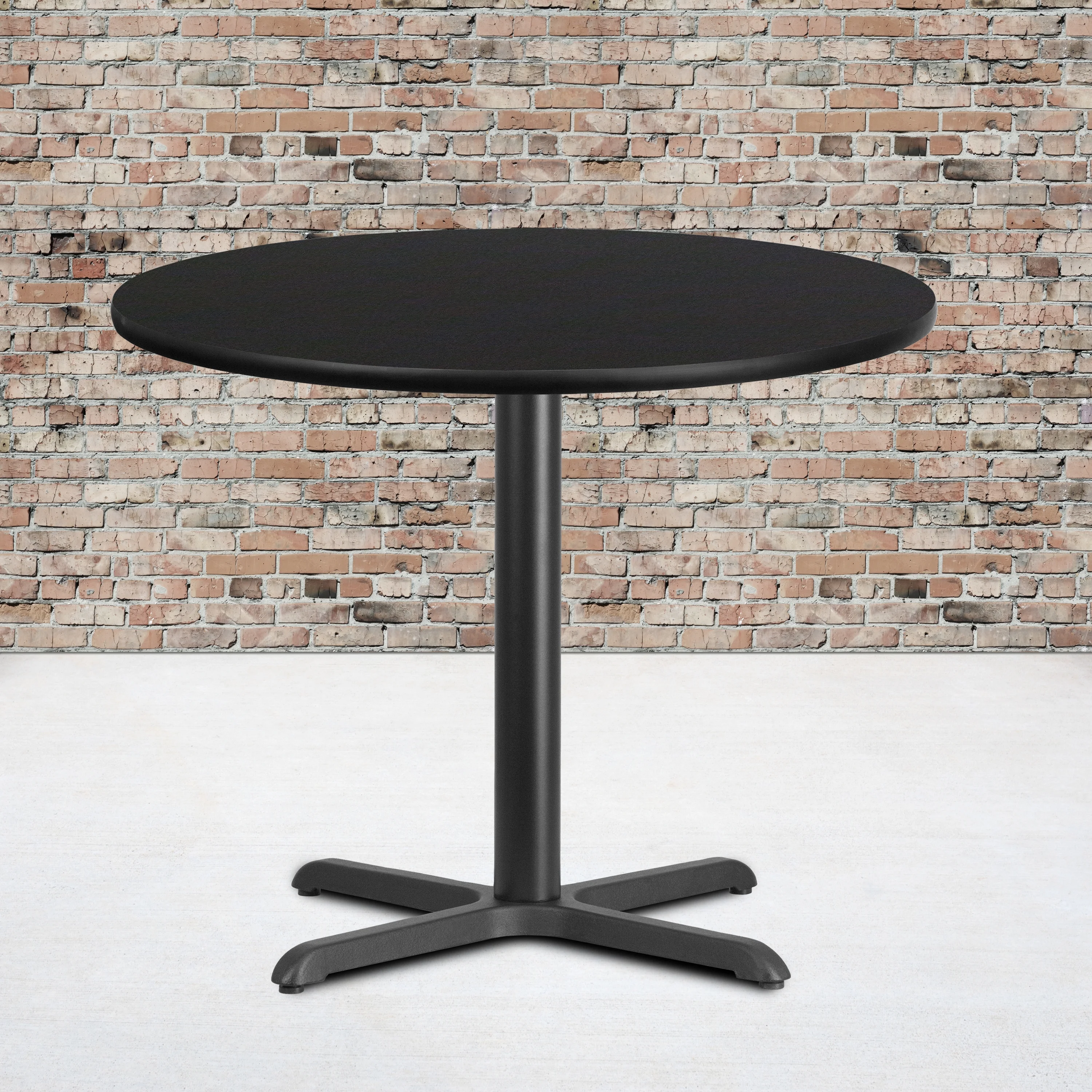Flash Furniture Stiles 36'' Round Black Laminate Table Top with 30'' x 30'' Table Height Base