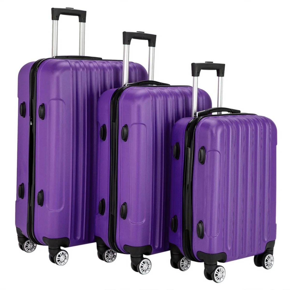 Fithood 3-in-1 Multifunctional Large Capacity Traveling Storage Suitcase Luggage Set Purple