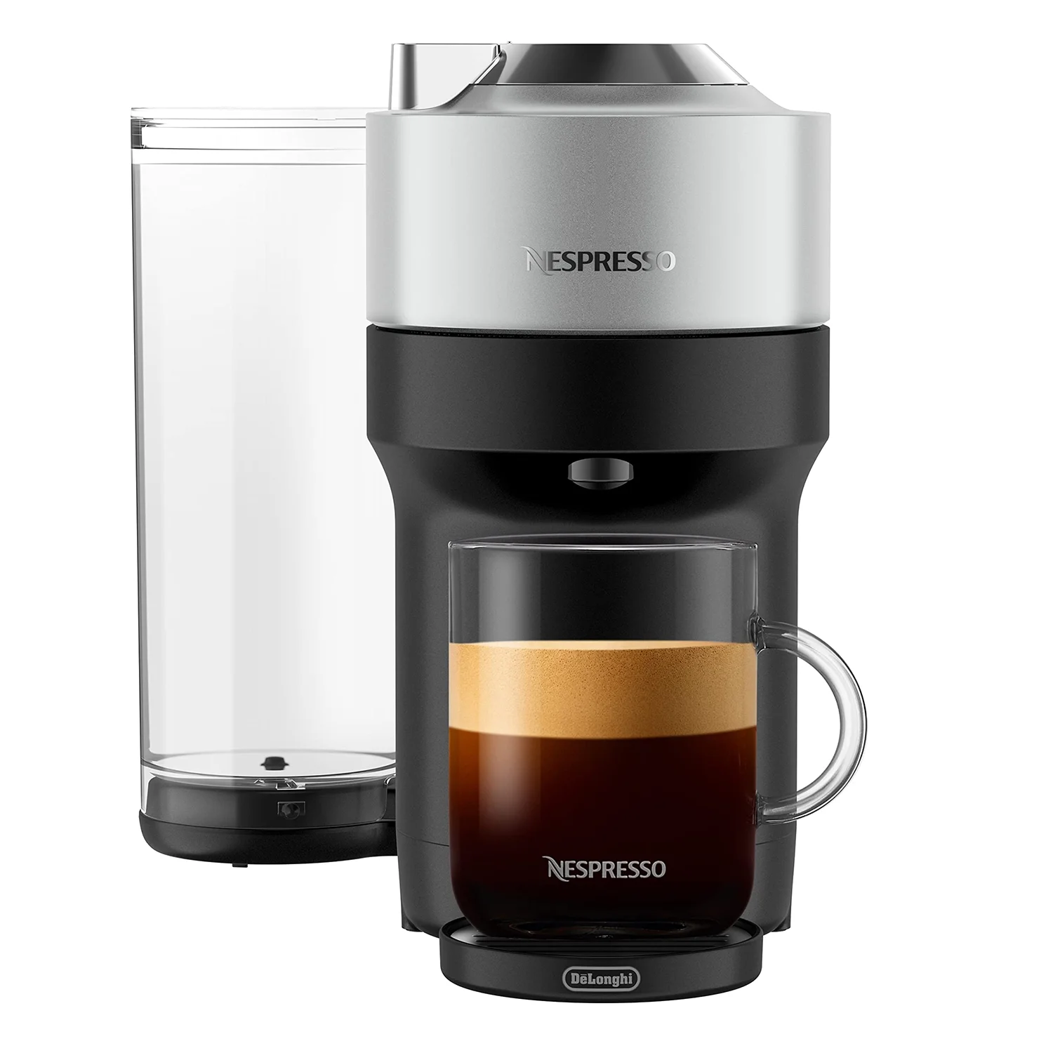 Nespresso Vertuo Pop+ Deluxe Espresso Machine (Silver): 5 Cup Sizes, Compact, 30s Heat Up