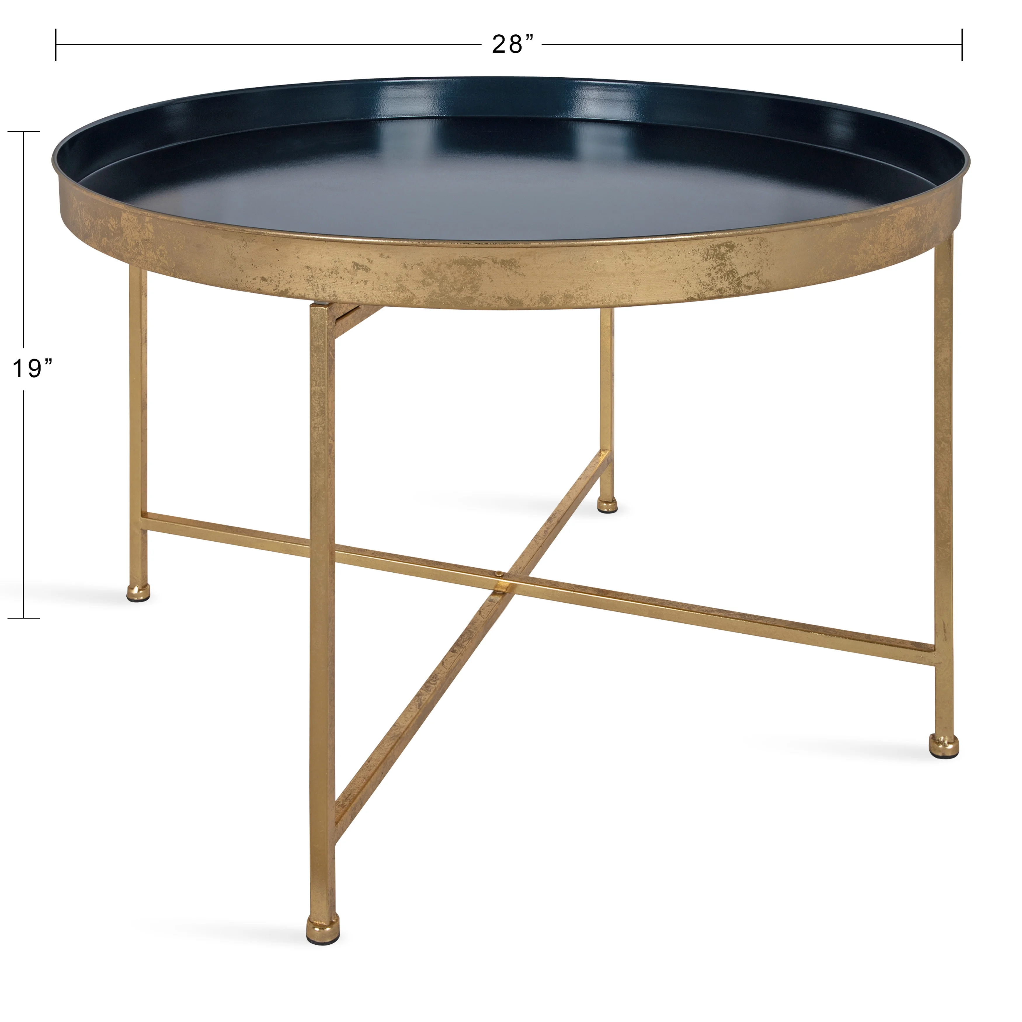 Kate and Laurel Celia Modern Glam Round Coffee Table, 28.25