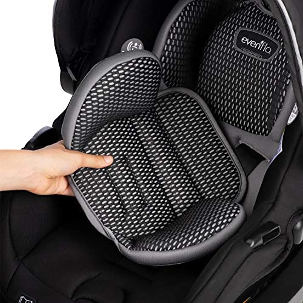 LiteMax DLX Infant Car Seat with FreeFlow Fabric and SafeZone Load Leg Base (Olympus Black)