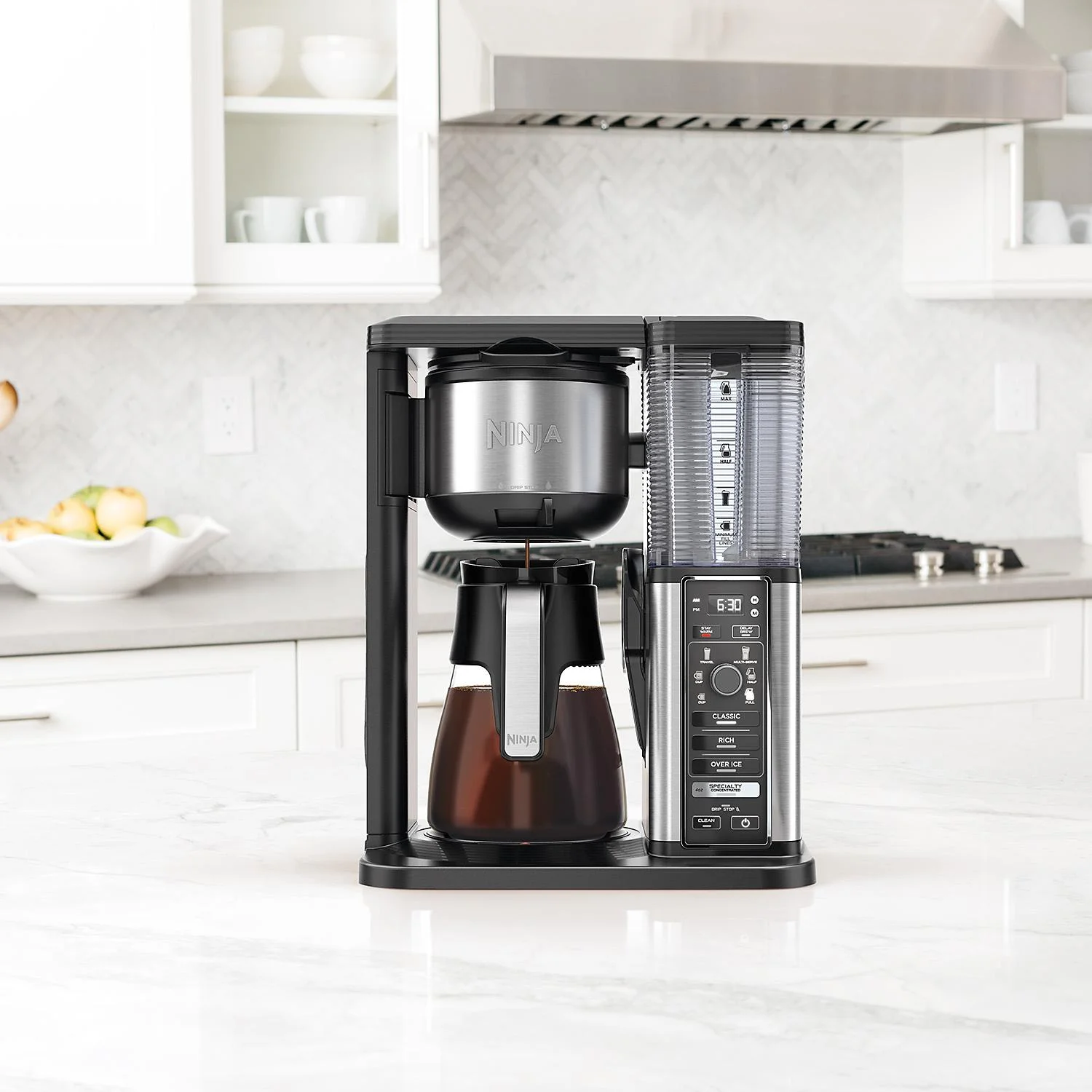 Ninja Specialty 10-Cup Coffee Maker with Fold-Away Frother & Glass Carafe, Black, CM401A