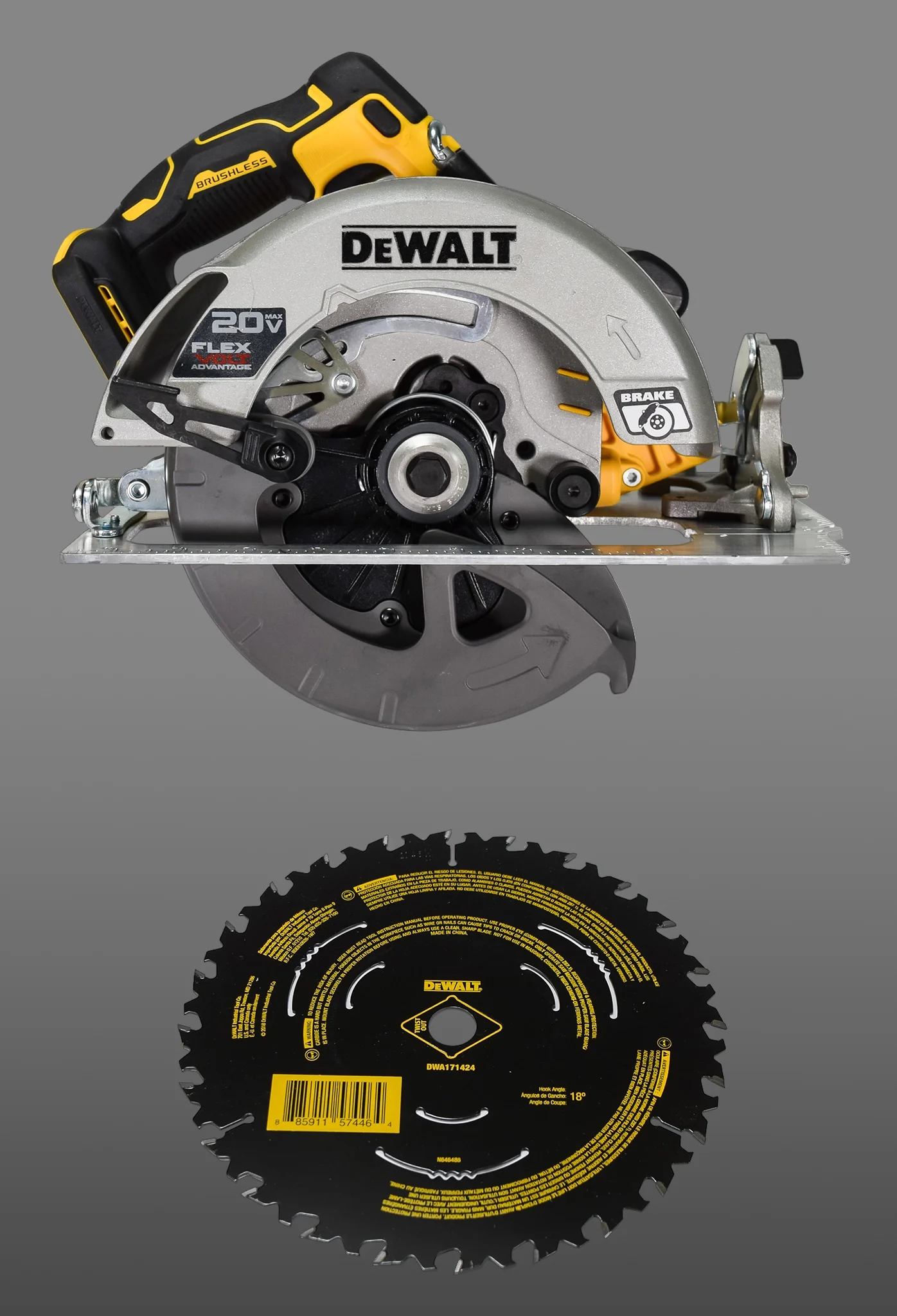 DeWalt DCS573B Flexvolt Advantage 20V MAX 7-1/4 inch Cordless Circular Saw (Tool Only)
