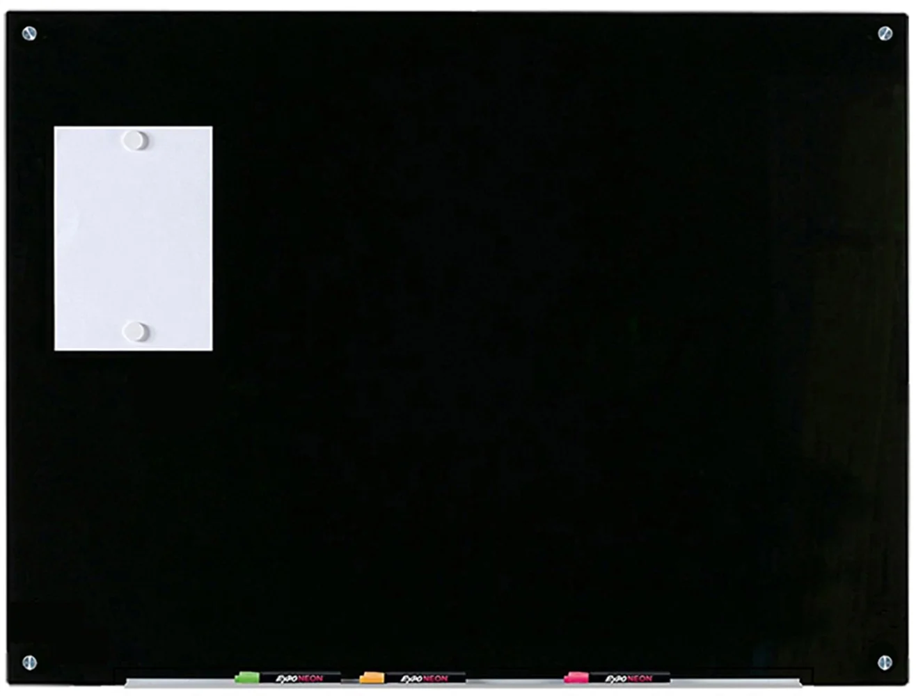 Audio-Visual Direct Magnetic Black Glass Dry-Erase Board Set - 30