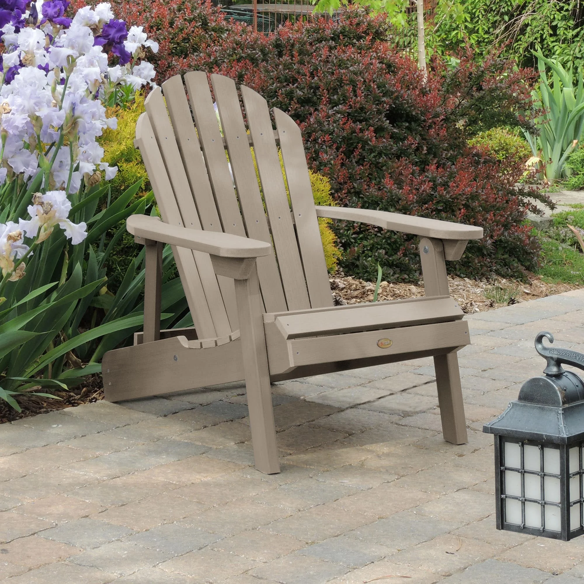highwood Eco-friendly Synthetic Wood Folding and Reclining Adirondack Chair Eucalyptus