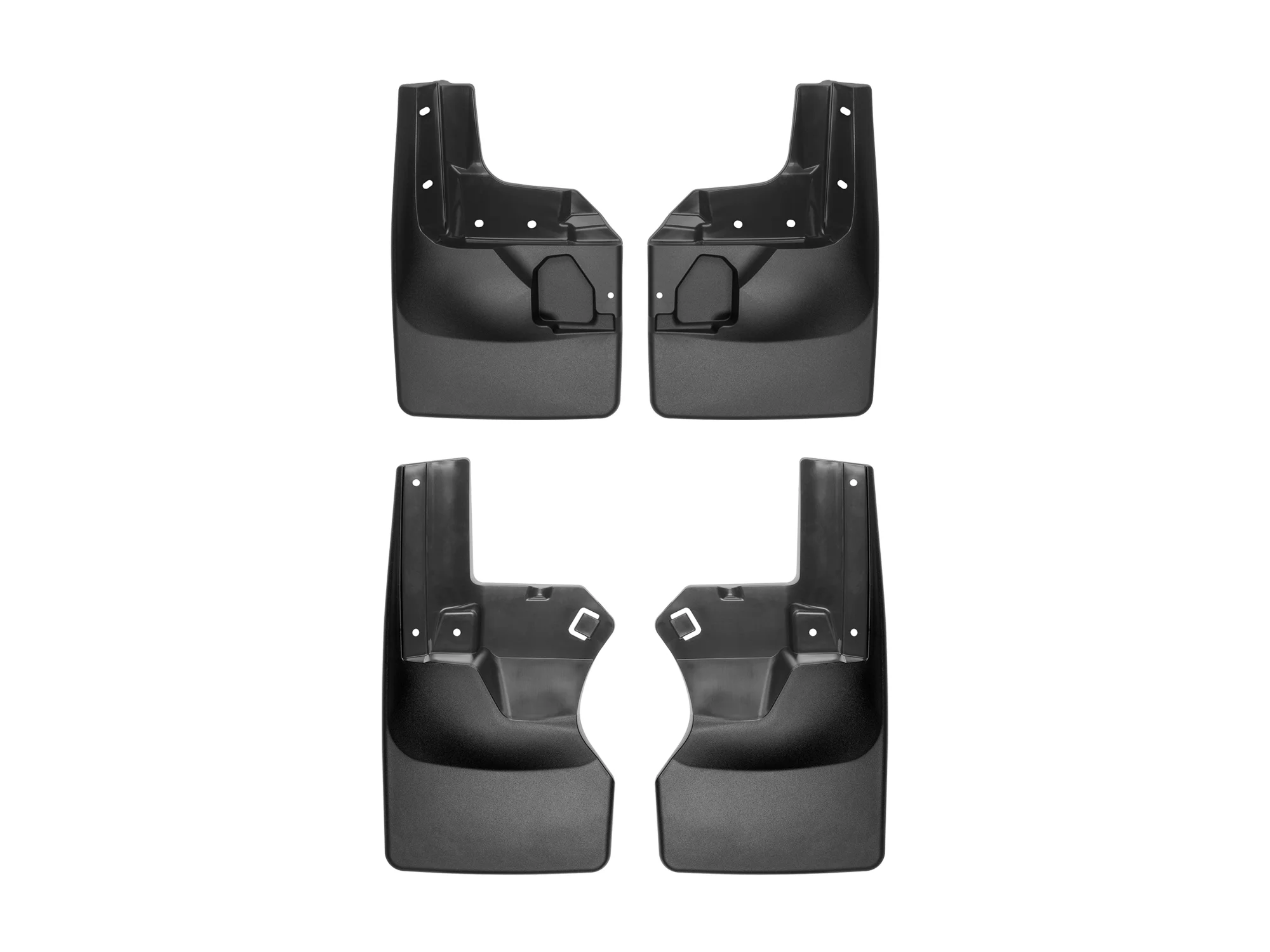 WeatherTech Custom No Drill Splash Guard MudFlaps compatible with 2021-2023 Jeep Gladiator, Front & Rear Set - Black