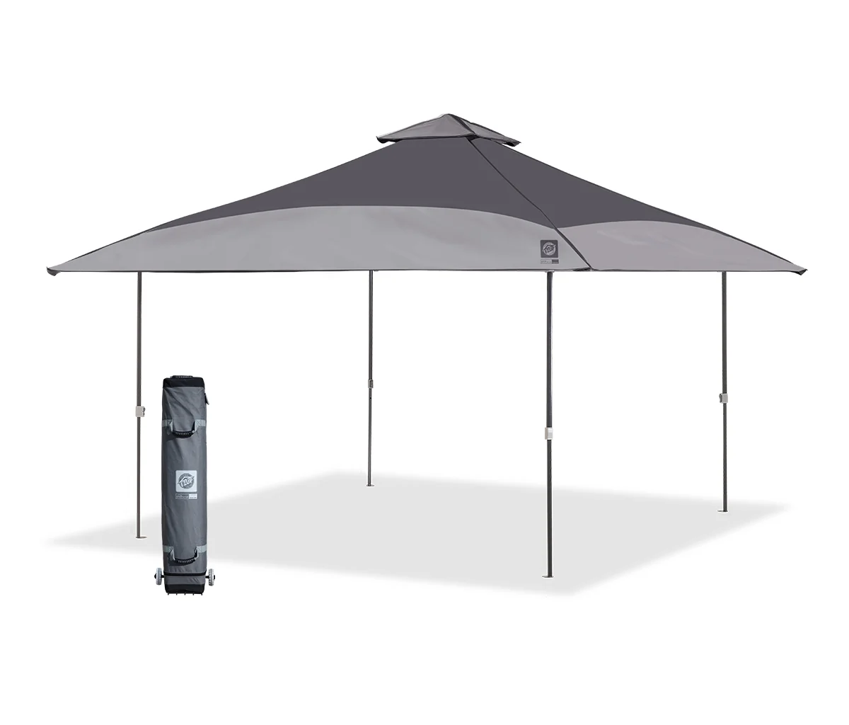 E-Z Up Spectator Instant Shelter Outdoor Canopy, 13 ft x 13 ft, Steel Gray/Cool Gray Top w/ Steel Gray Frame