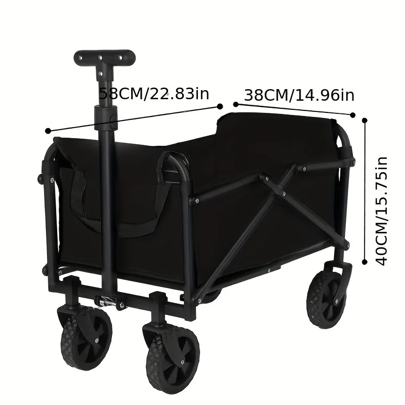 Versatile Foldable Outdoor Trolley – Durable Denim/Iron, Child-Friendly, Compact Storage for Camping, Hiking & Beach