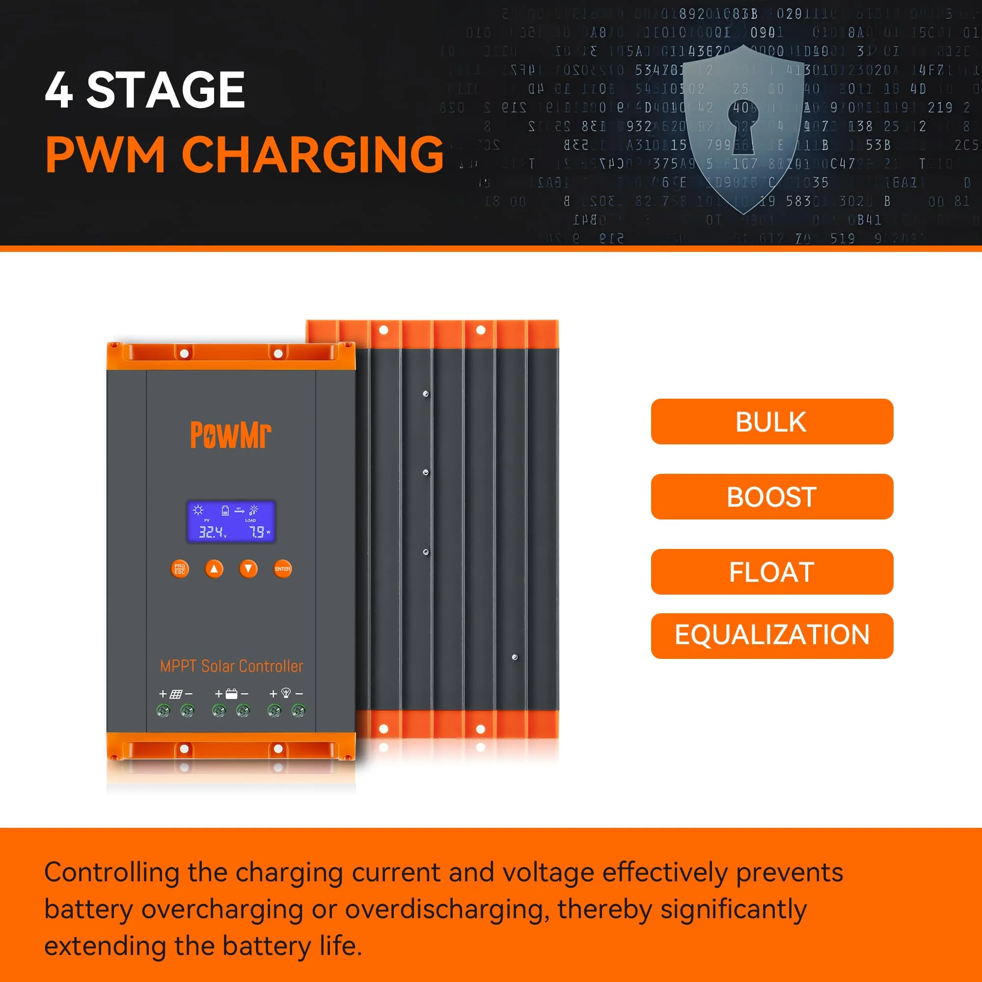 LIYNLE Efficient 60A MPPT Solar Charge Controller for Parallel Connected Solar Power Arrays Supports 12V 24V 36V 48V Auto Detection