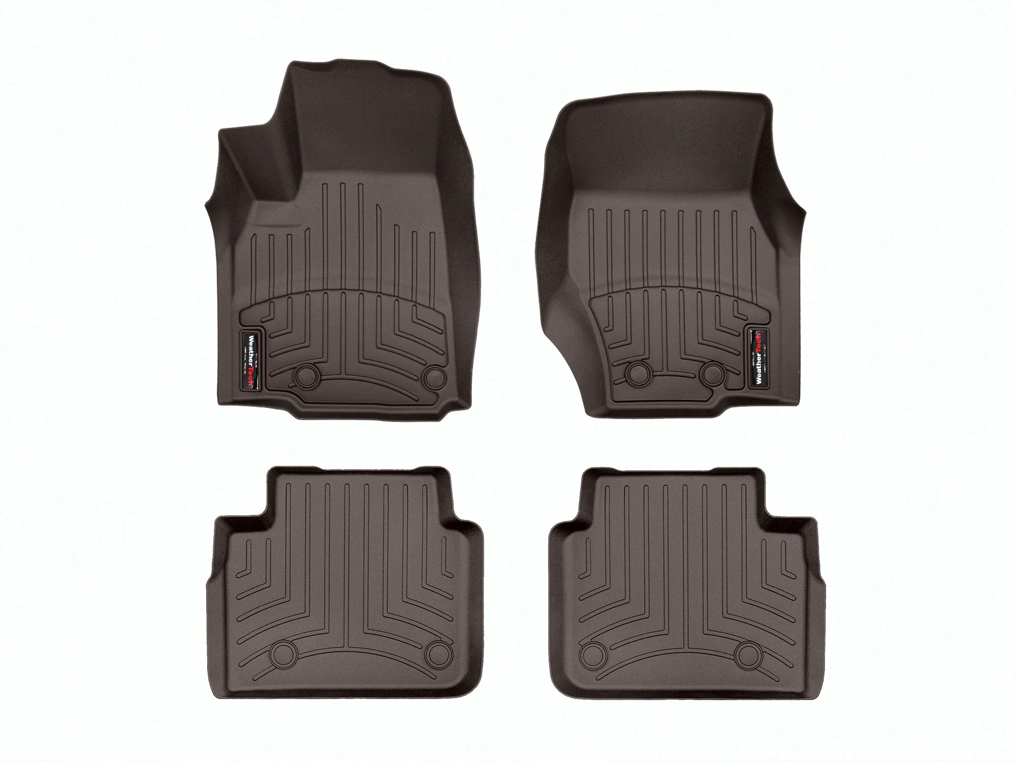 WeatherTech Custom Fit FloorLiners compatible with 2022-2024 Jeep Grand Cherokee L - 1st & 2nd Row (2-pc. Rear Liner), Cocoa