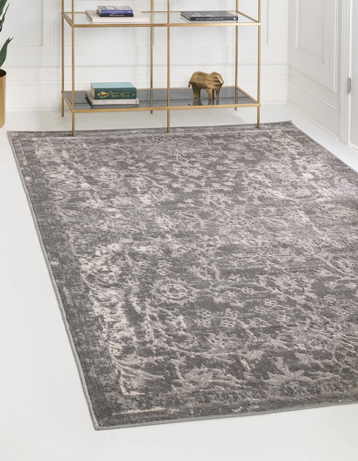Unique Loom Portland Collection Area Rug - Albany (10' x 14' 1 Rectangle, Gray/ Ivory)