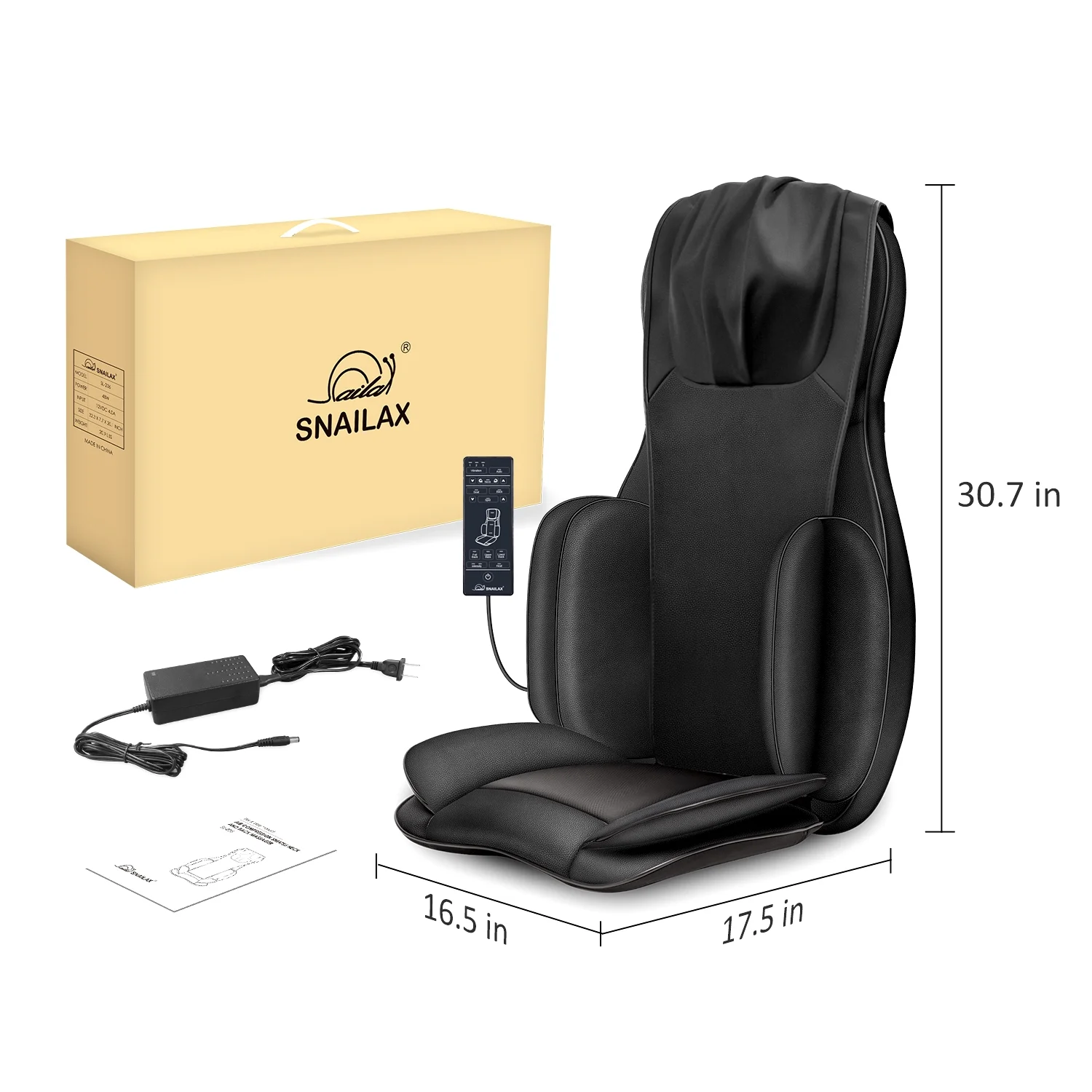 Snailax Shiatsu Back Massager with Heat & Compression, Kneading Massage Chair Pad Fathers Day Gifts, Seat Cushion Massager for Car