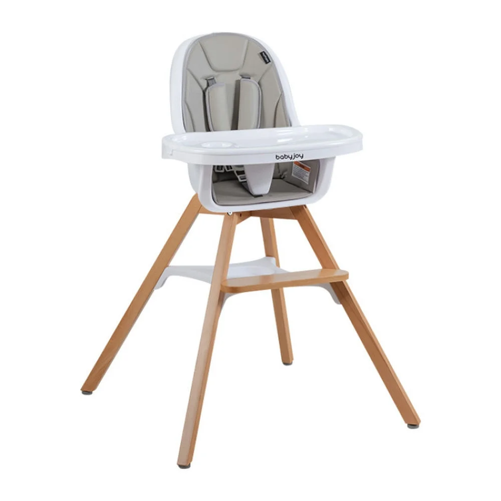 Kadyn Baby Highchair, High Chairs,Toddler Chair, 3-in-1 Convertible Wooden Baby High Chair-Gray