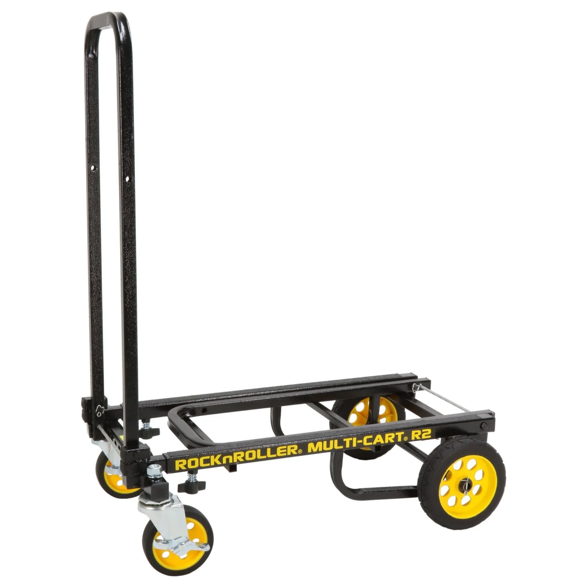 Rock N Roller R2RT Multi-Cart 8-in-1 Micro Equipment Transporter Cart Black Frame/Yellow Wheels Micro