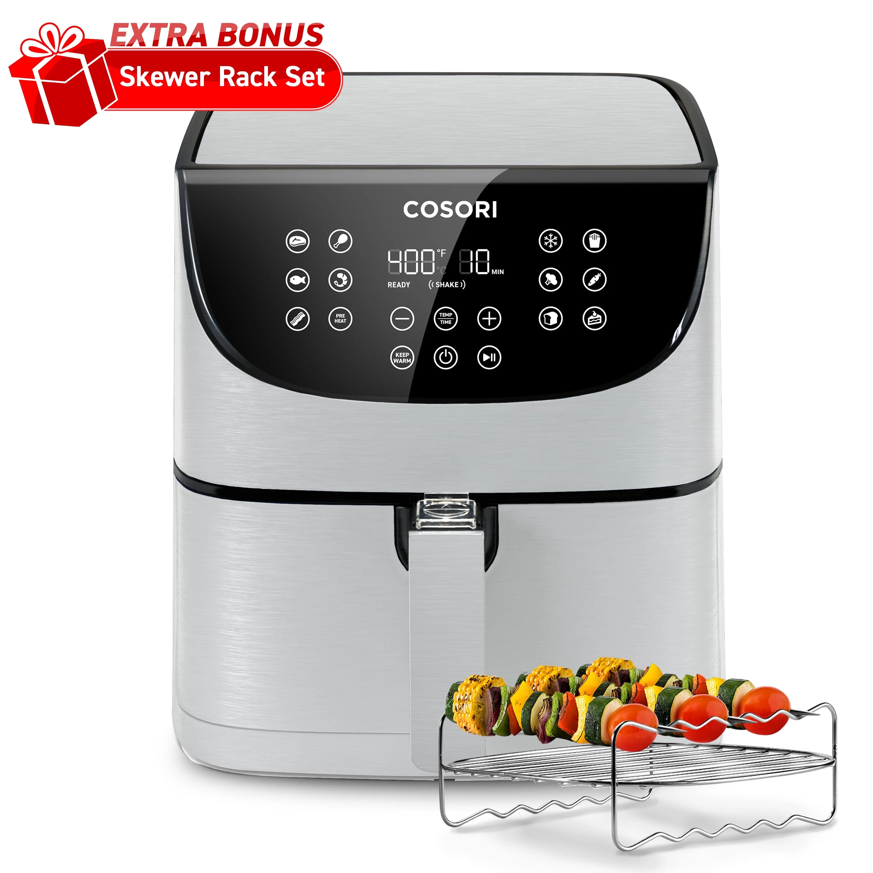 COSORI Pro Gen 2 5.8-Quart Air Fryer,13-in-1, Walmart-Exclusive Bonus Items, Light Gray