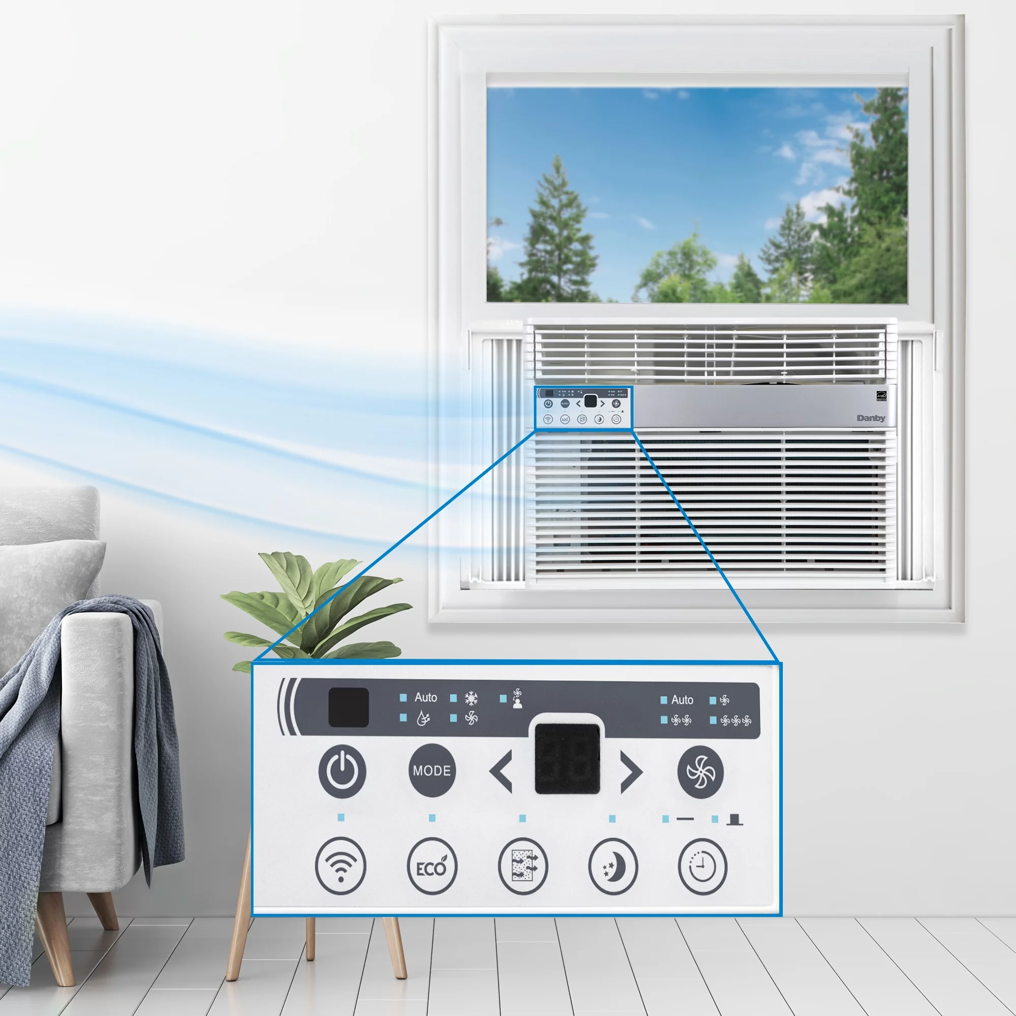 Danby 14,500 BTU Window Air Conditioner with WIFI and Remote in White for Rooms up to 700 sq. ft.