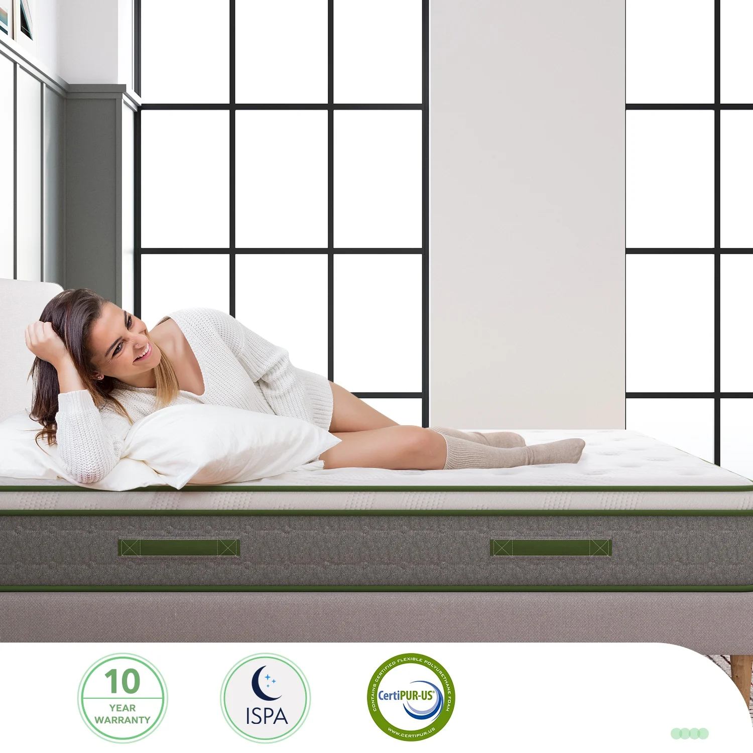 Novilla 10'' Pocket Spring Hybrid Mattress in a Box for Cool Sleep, Queen Size Mattress