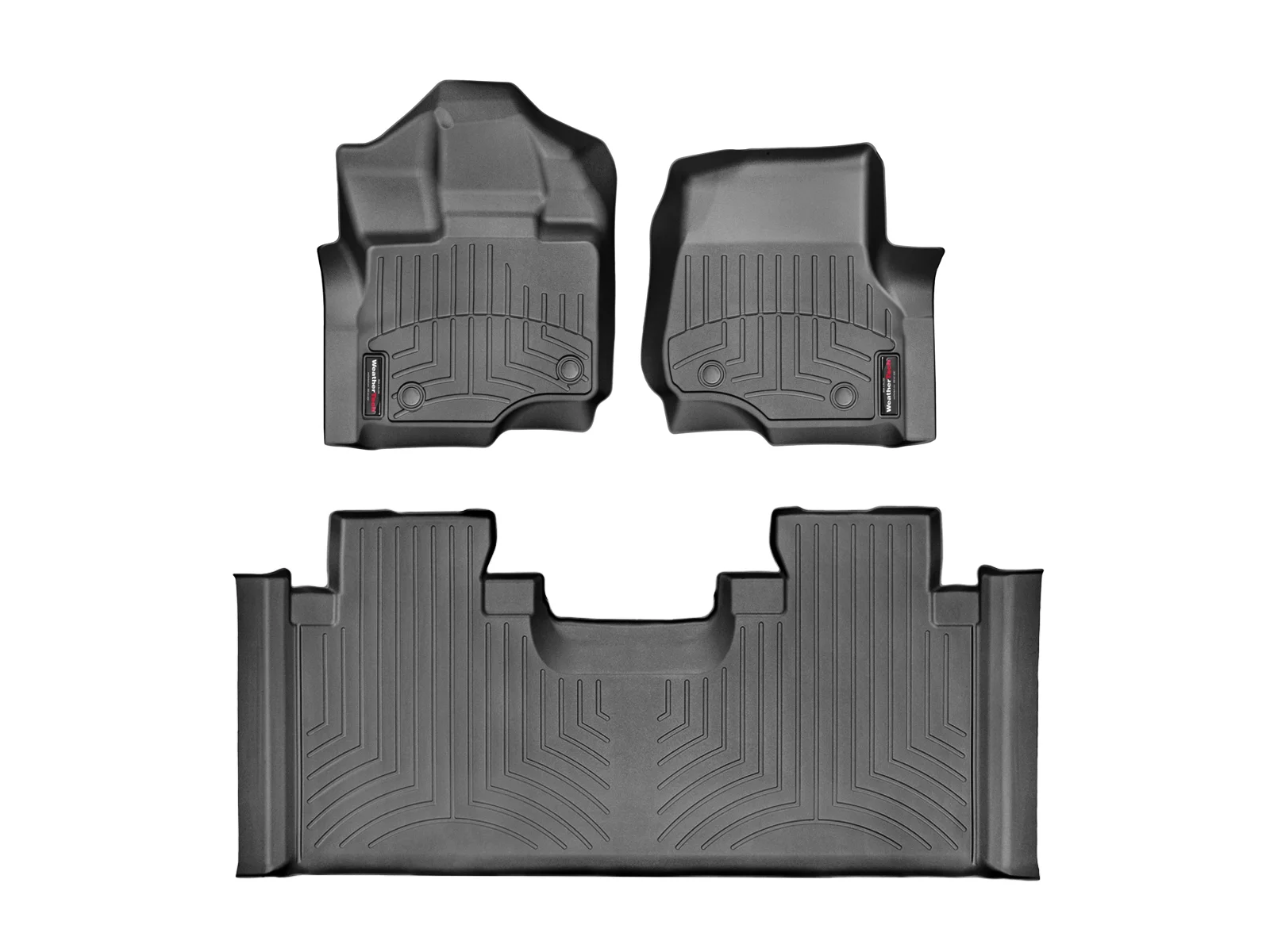 WeatherTech Custom Fit FloorLiners compatible with Ford F-150, F-150 Raptor - 1st & 2nd Row, Black