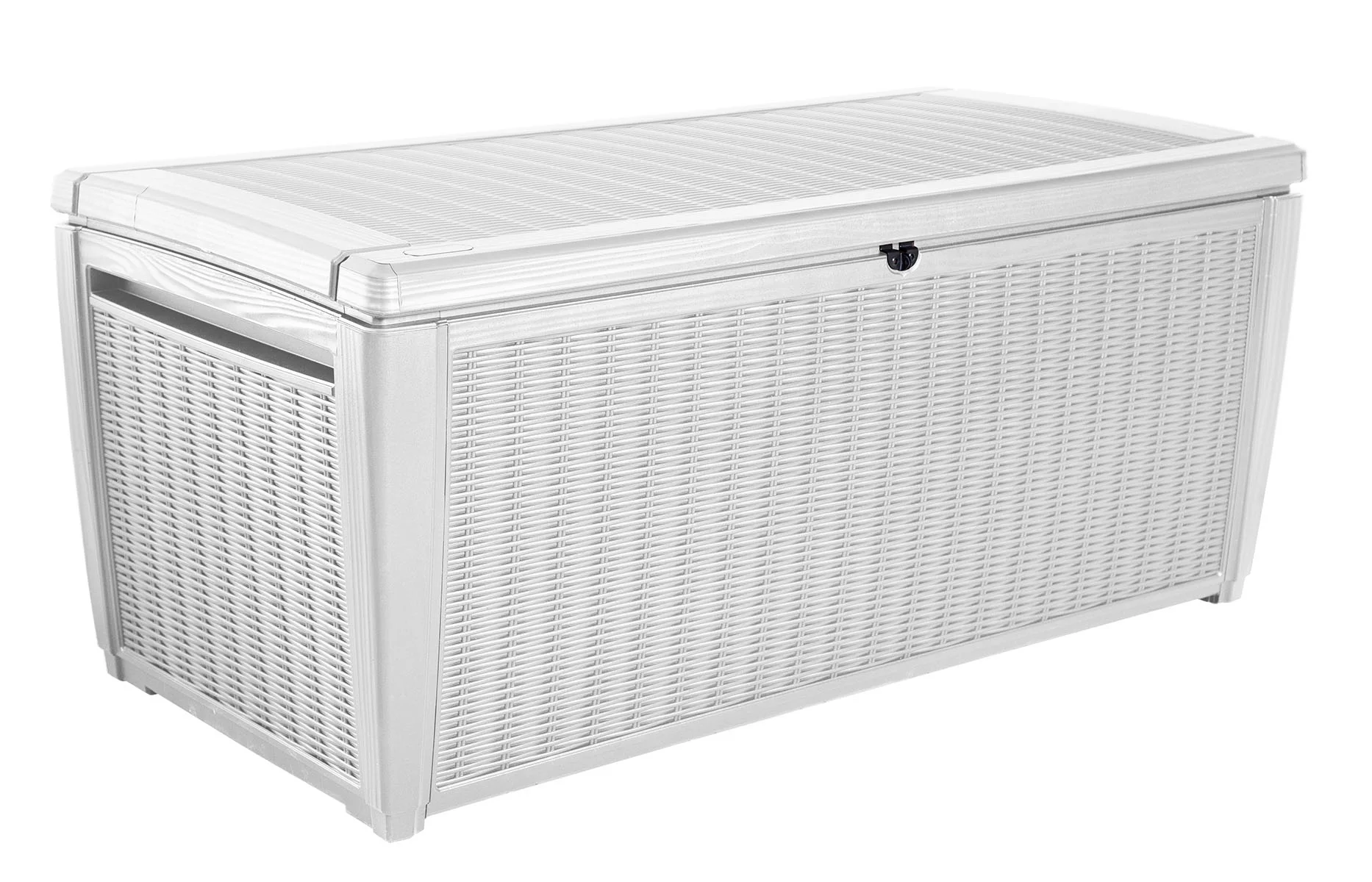 Keter Sumatra 135 Gallon Durable Weatherproof Resin Deck Box Organization and Storage for Outdoor Patio and Lawn, White