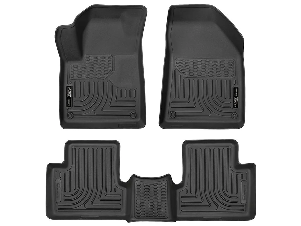 Husky Liners by RealTruck Weatherbeater | Compatible with 2015 - 2023 Jeep Cherokee - Front & 2nd Row Liner - Black, 3 pc. | 99091