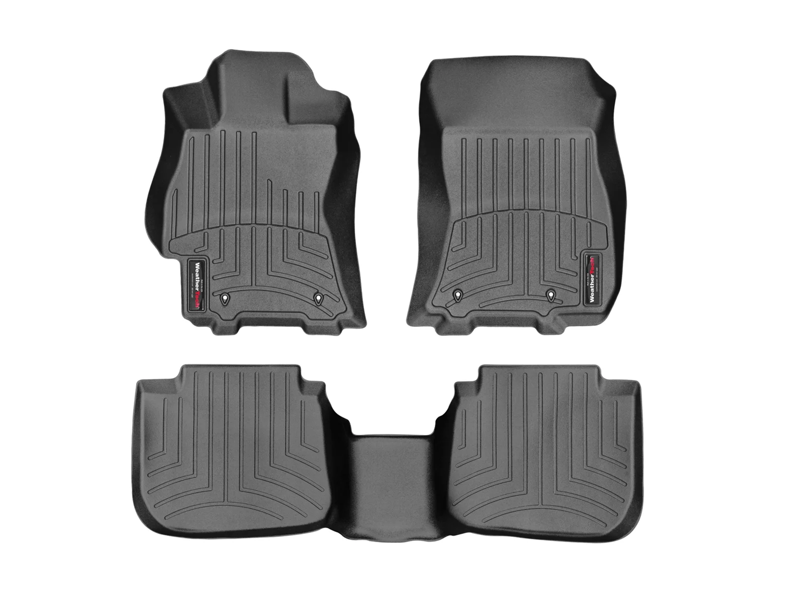 WeatherTech Custom Fit FloorLiners compatible with Subaru Legacy, Outback - 1st & 2nd Row, Black