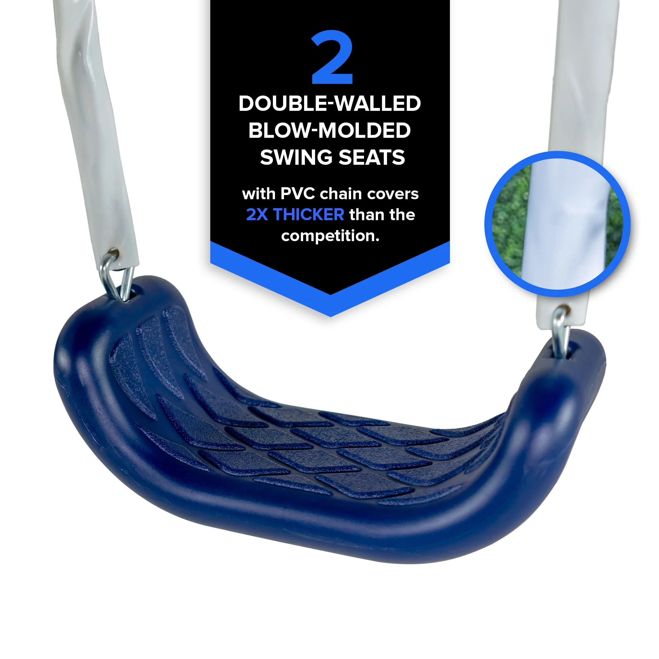 Sportspower Power Play Time Metal Swing Set with 2 Swings and Lifetime Warranty on Blow Molded Slide