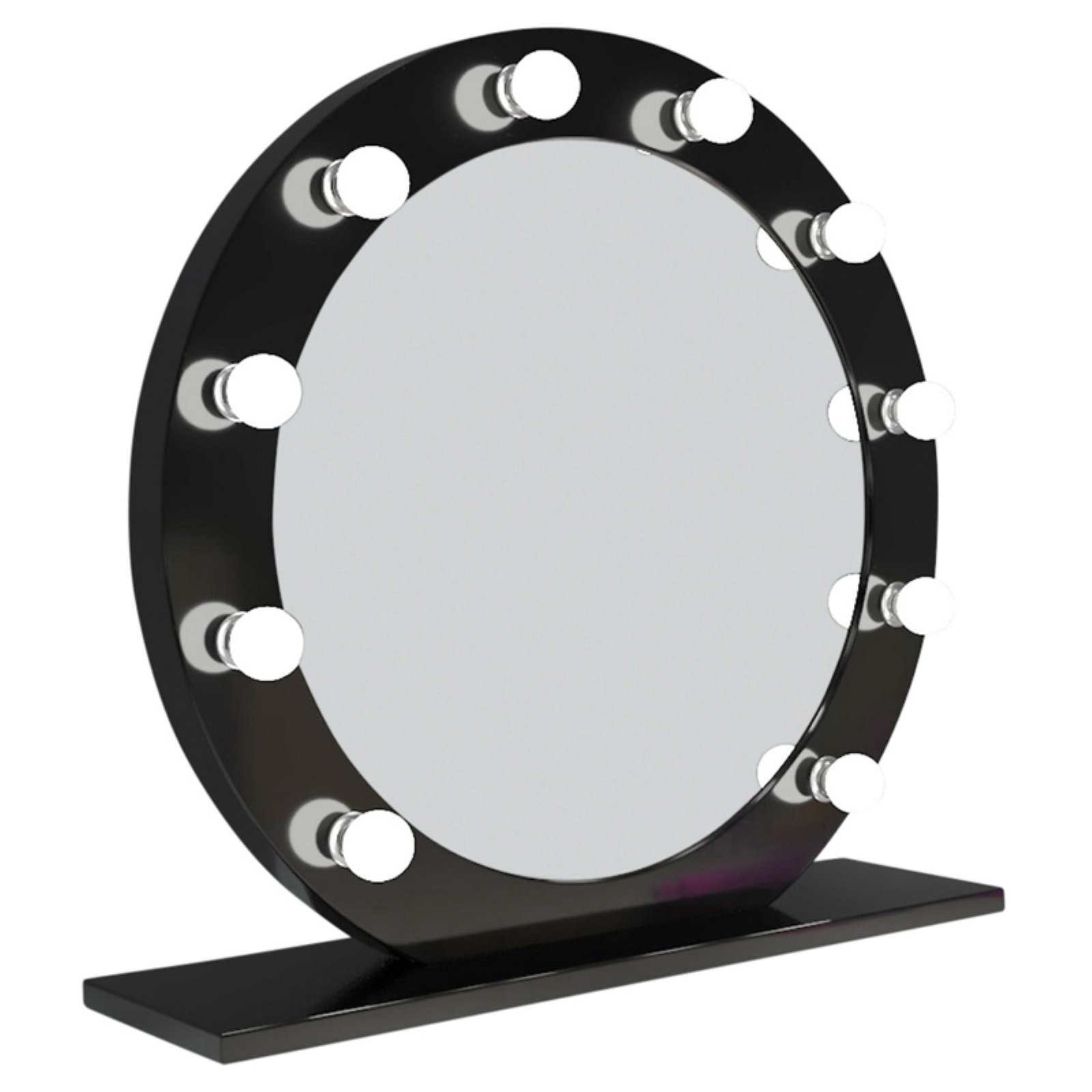 Paris Mirror HDIANA286000D-BLK 28 x 60 in. Diana Hollywood Mirror with LED Bulbs, Black