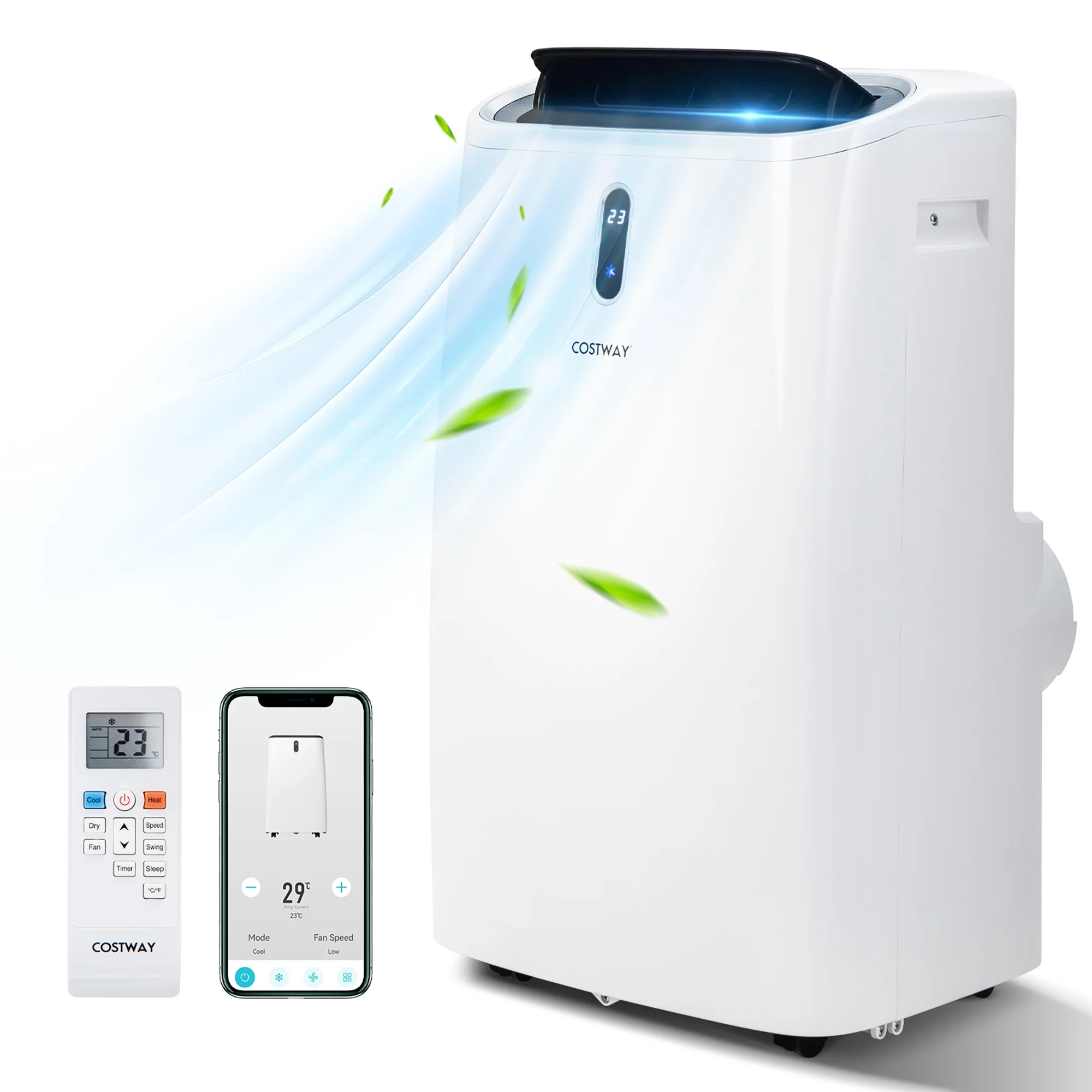 Costway 8800 BTU (12000 BTU ASHRAE) Portable Air Conditioner 4-in-1 Air Cooler w/ APP & WiFi Smart Control