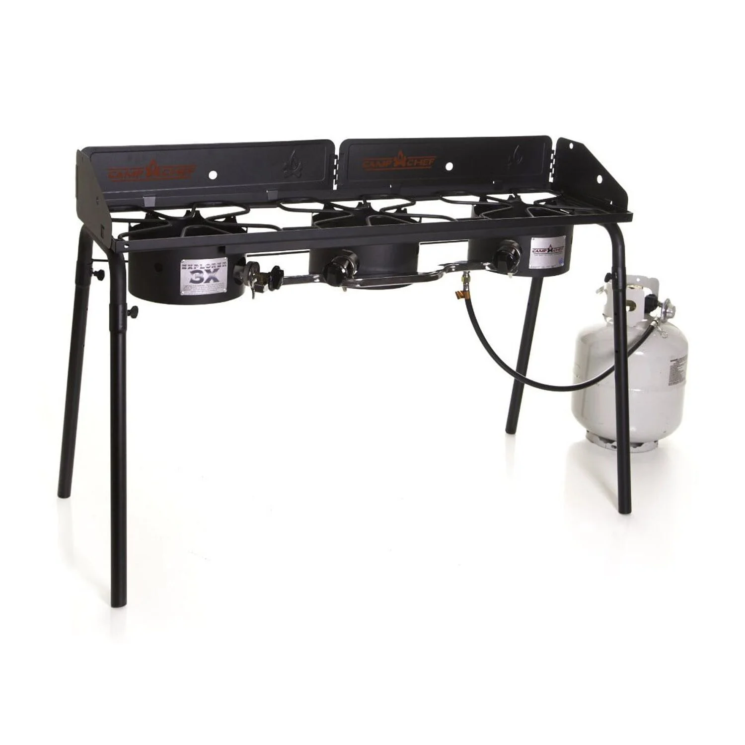 Camp Chef Explorer 3X 3-Burner Outdoor Camping Stove, 90,000 BTU Combined, Gas Powered, EX90LW