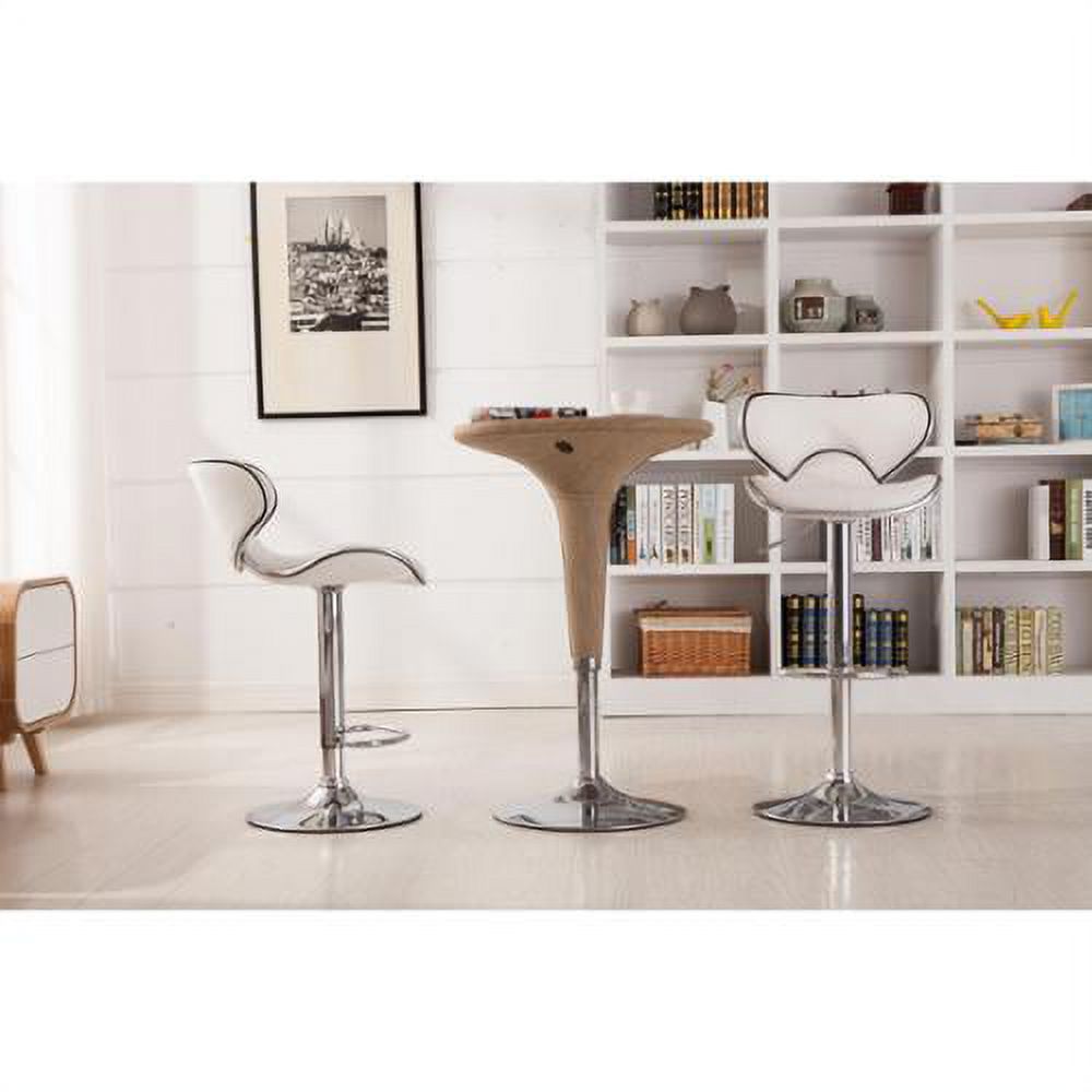 Roundhill Furniture Masaccio Leatherette Airlift Adjustable Swivel Barstool (Set of 2) Camel