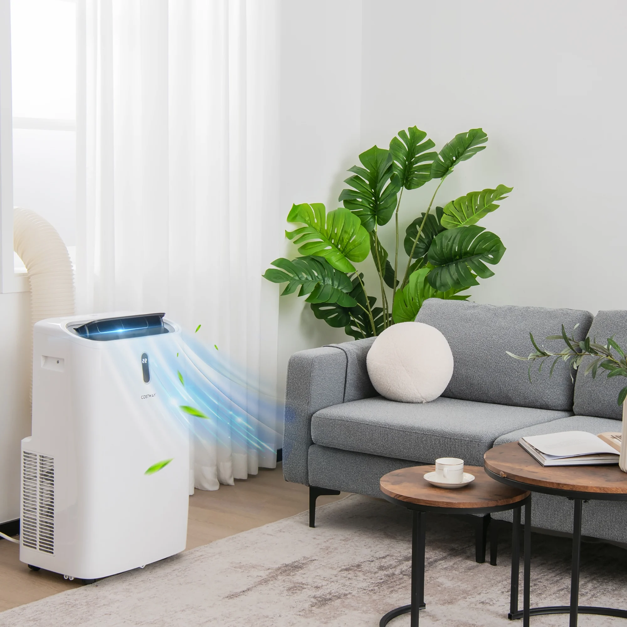 Costway 8800 BTU (12000 BTU ASHRAE) Portable Air Conditioner 4-in-1 Air Cooler w/ APP & WiFi Smart Control