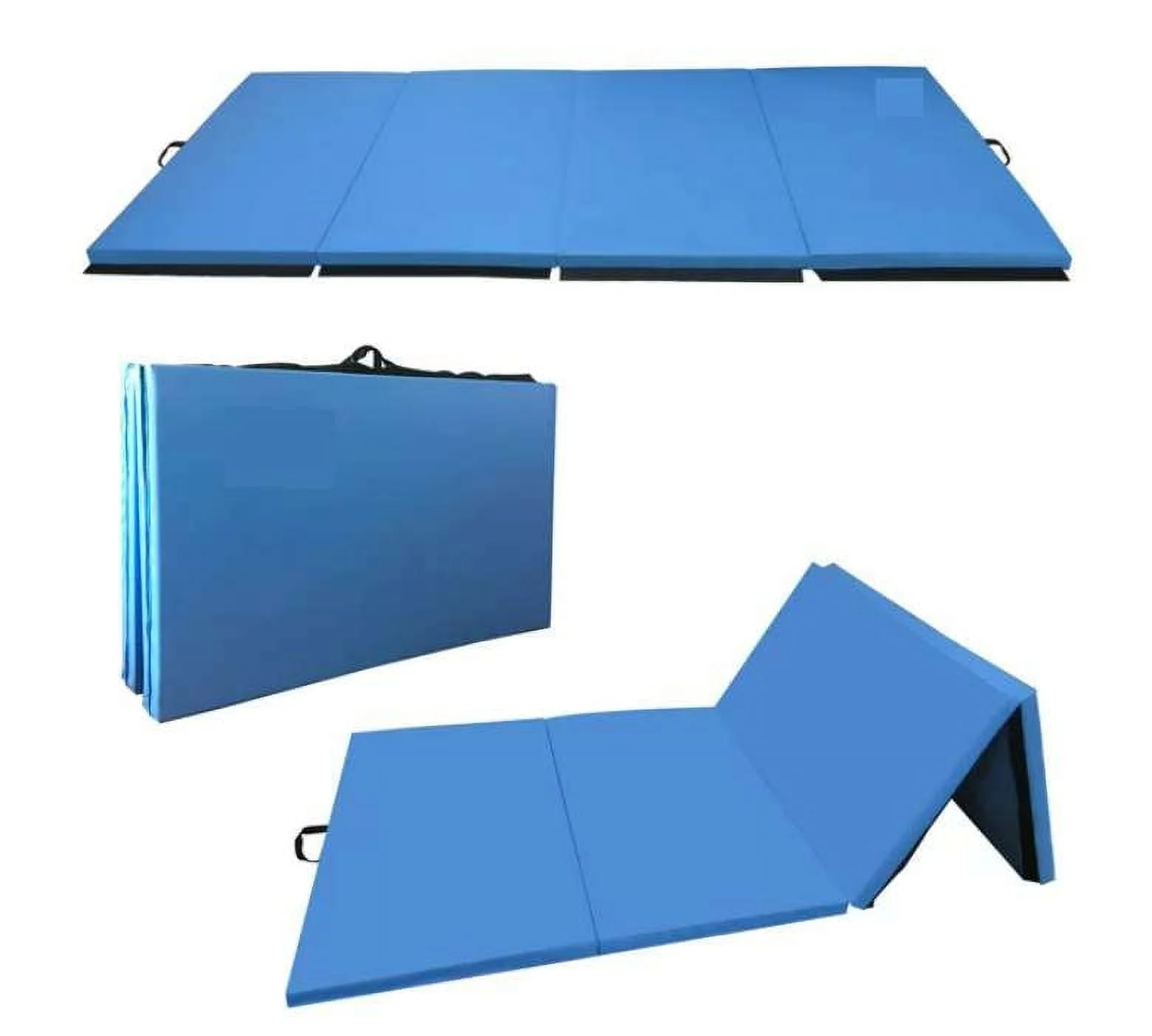 Coinus Sports 4-Panel Folding Gymnastics Exercise Mat with Handles, 4' x 10' x 2