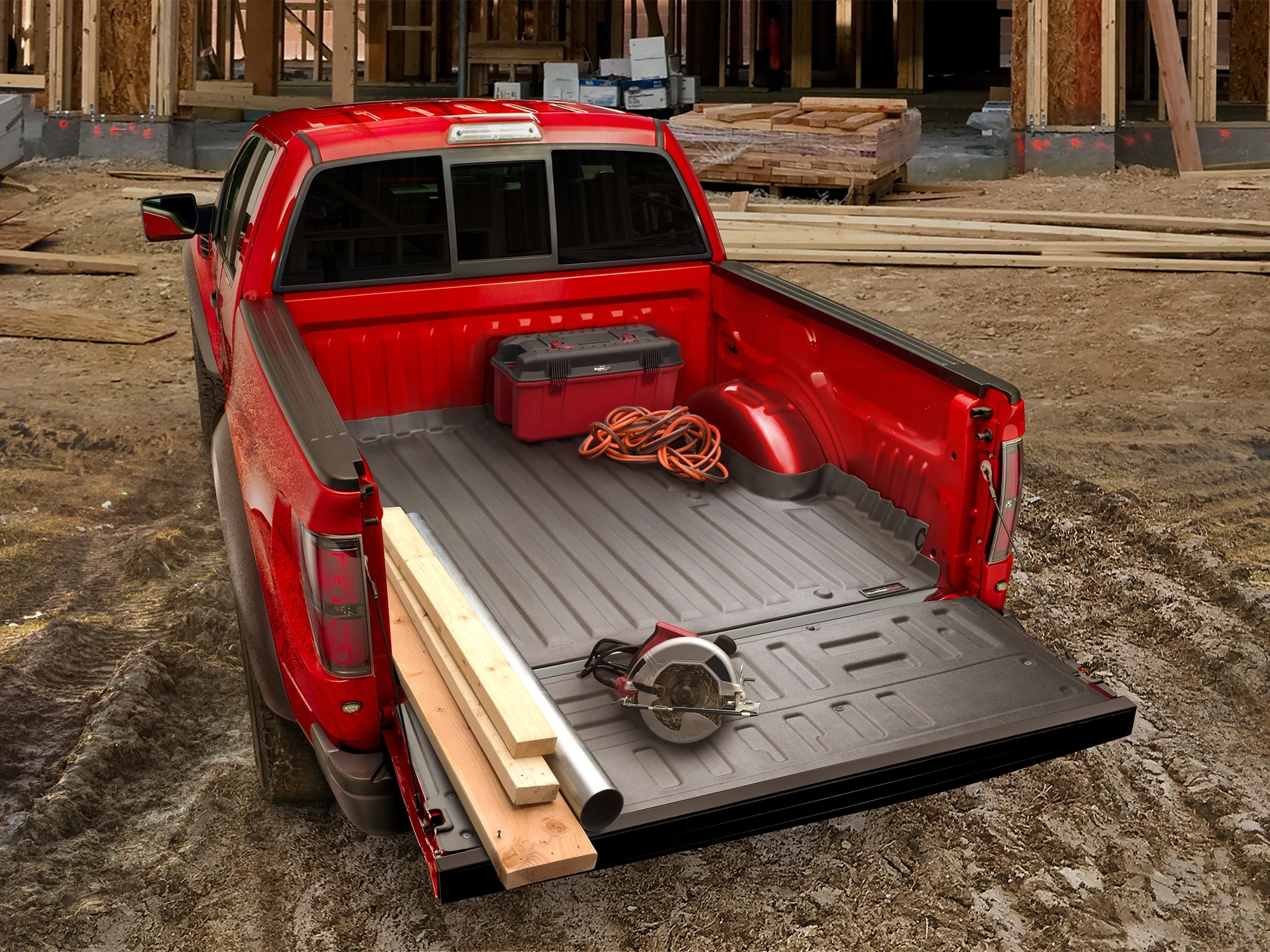WeatherTech TechLiner Truck Bed Liner compatible with Sierra 1500, Silverado 1500 - Bed Liner, Black