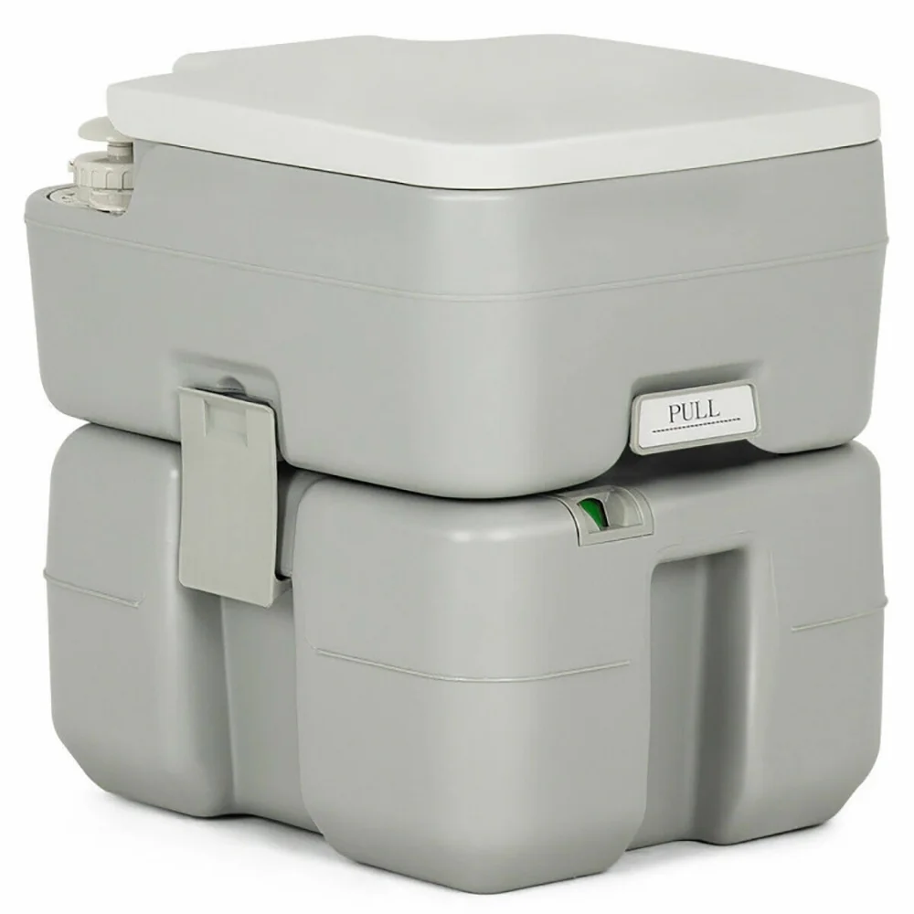 Aimee Lii 5.3 Gallon Portable Travel Toilet with Piston Pump Flush for Easy Cleaning