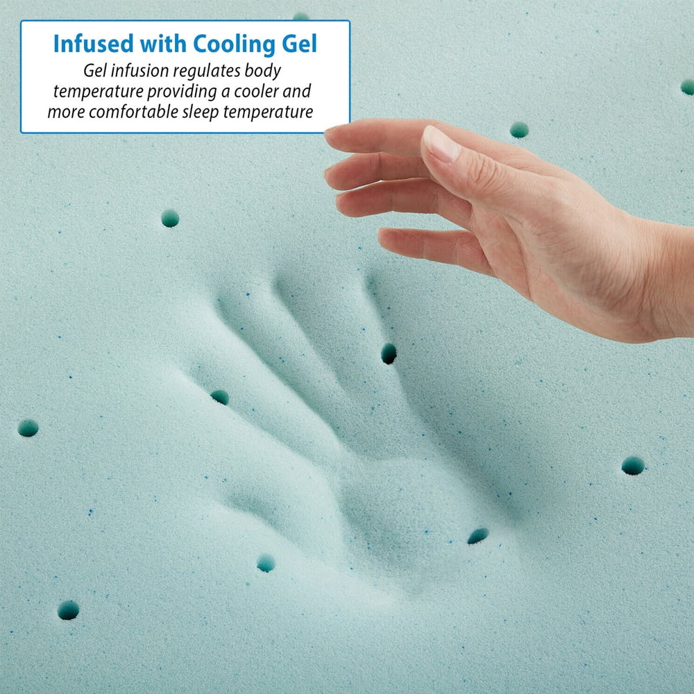 Mattress Ventilated Memory Foam Mattress Topper, Cooling Gel Infusion, Pressure-Relieving Layers