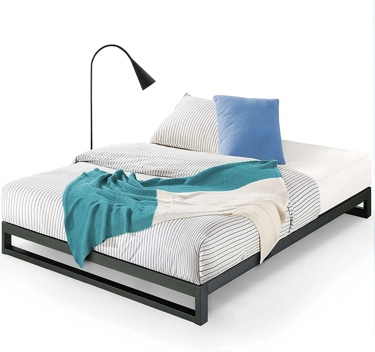 Zinus Trisha Metal Platform Bed Frame, Wood Slat Support, No Box Spring Needed, Easy Assembly, Full