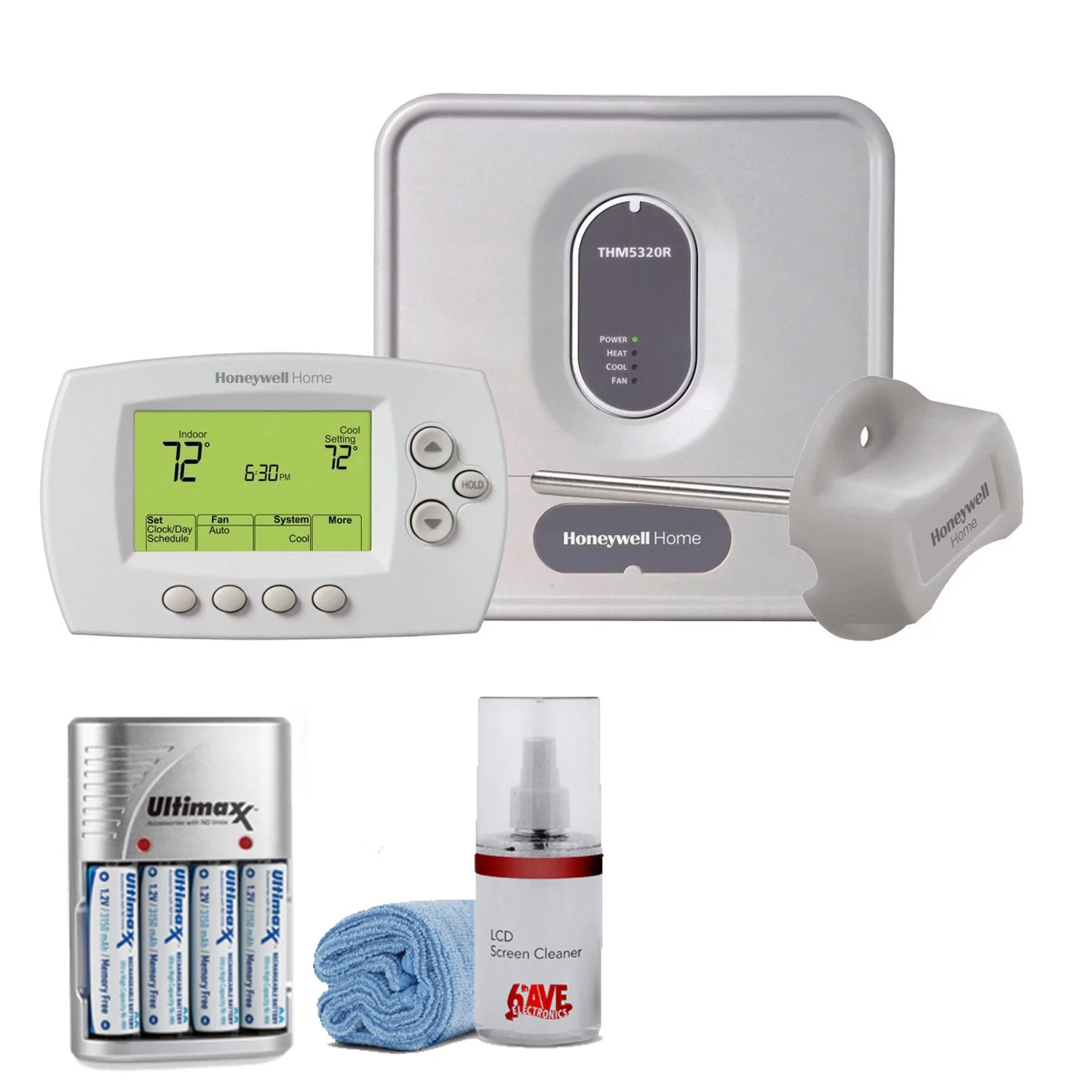 Honeywell YTH6320R1001, Programmable Redlink Enabled Wireless Focuspro Thermostat Kit with 4 AA Batteries