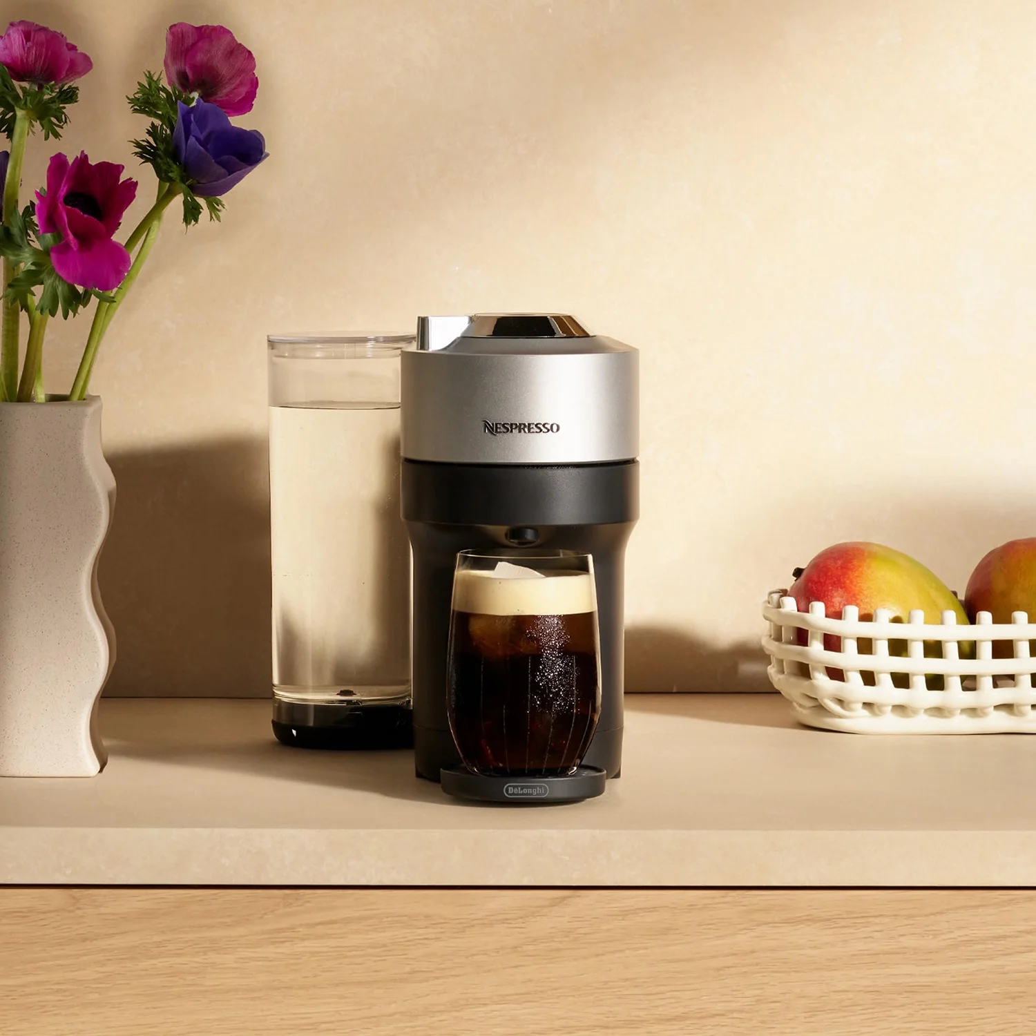 Nespresso Vertuo Pop+ Deluxe Espresso Machine (Silver): 5 Cup Sizes, Compact, 30s Heat Up