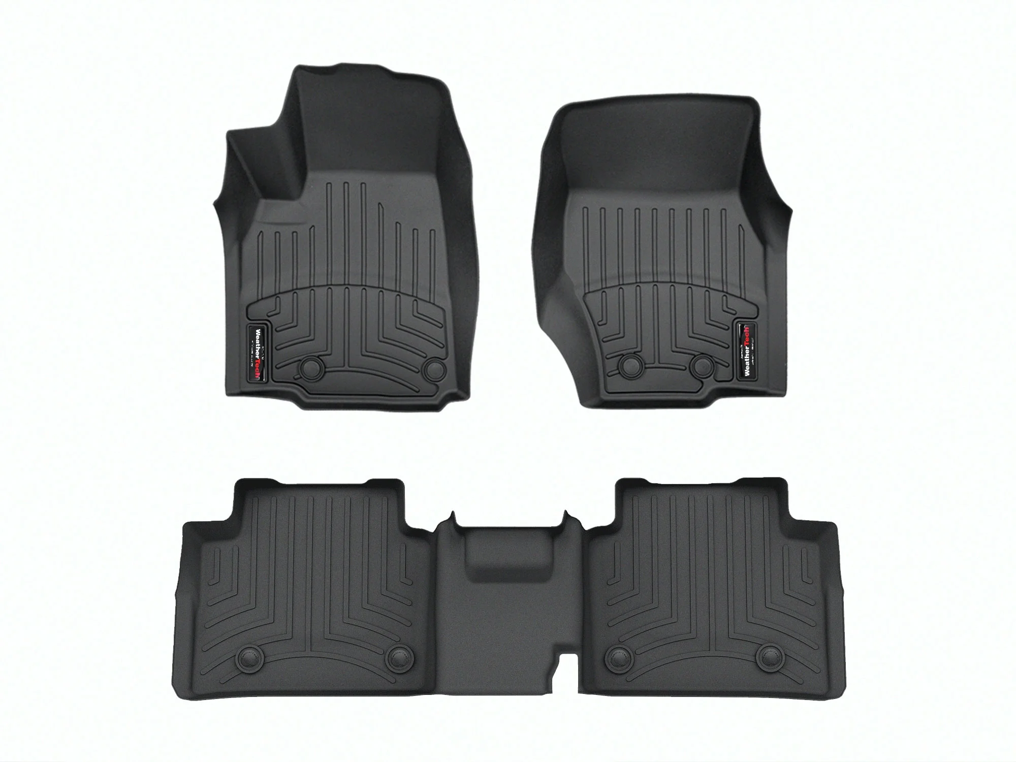 WeatherTech Custom Fit FloorLiners compatible with 2022-2024 Jeep Grand Cherokee L - 1st & 2nd Row, Black